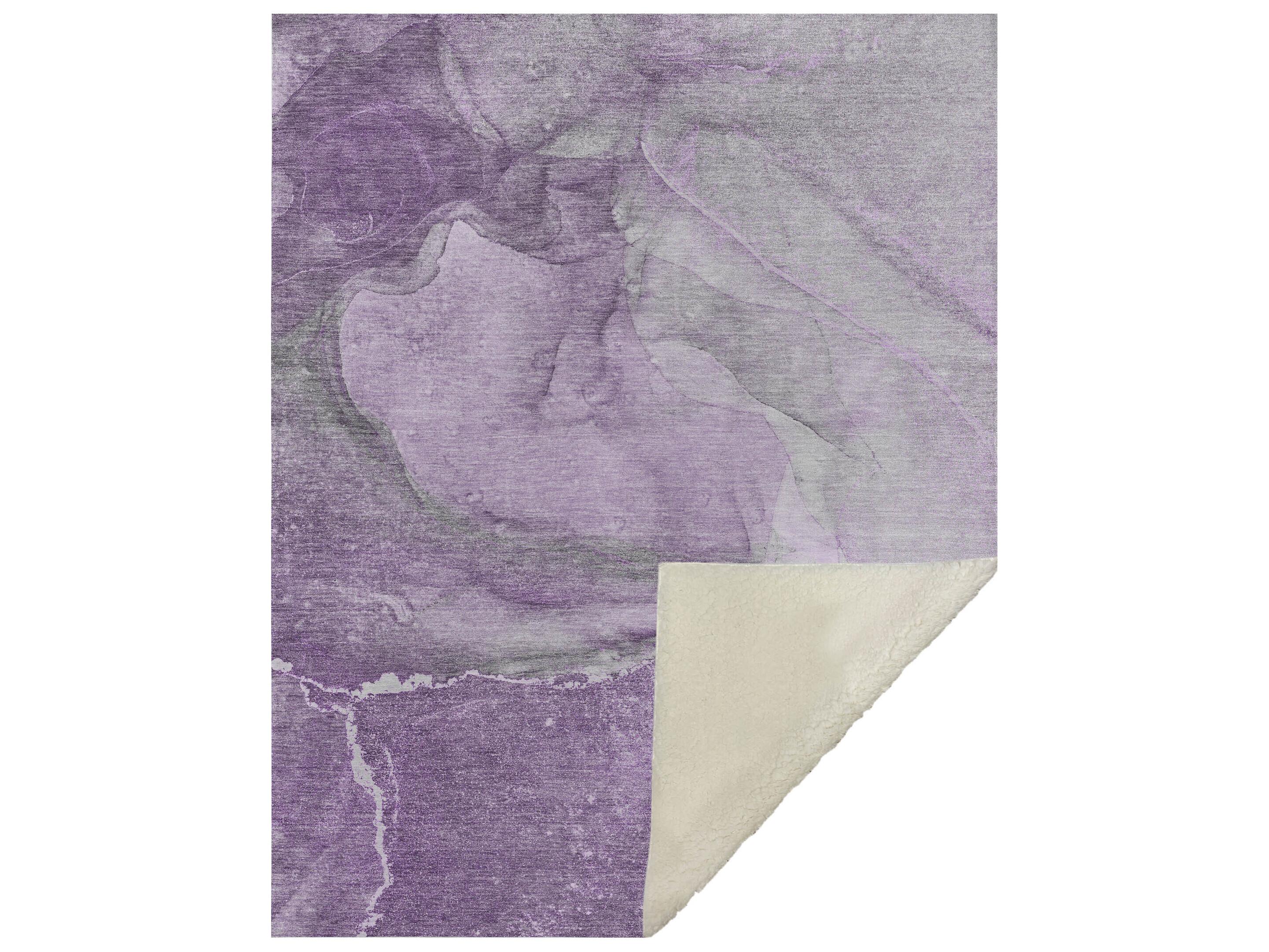 Dalyn Sherpa Purple Polyester Throw