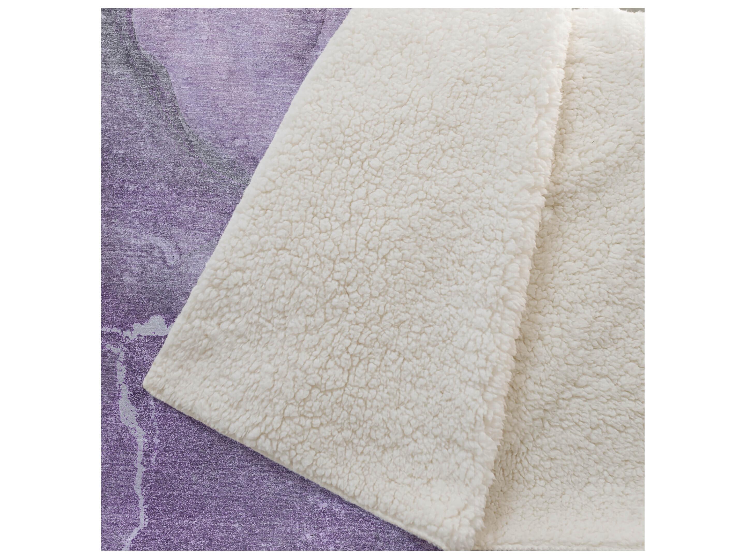 Dalyn Sherpa Purple Polyester Throw