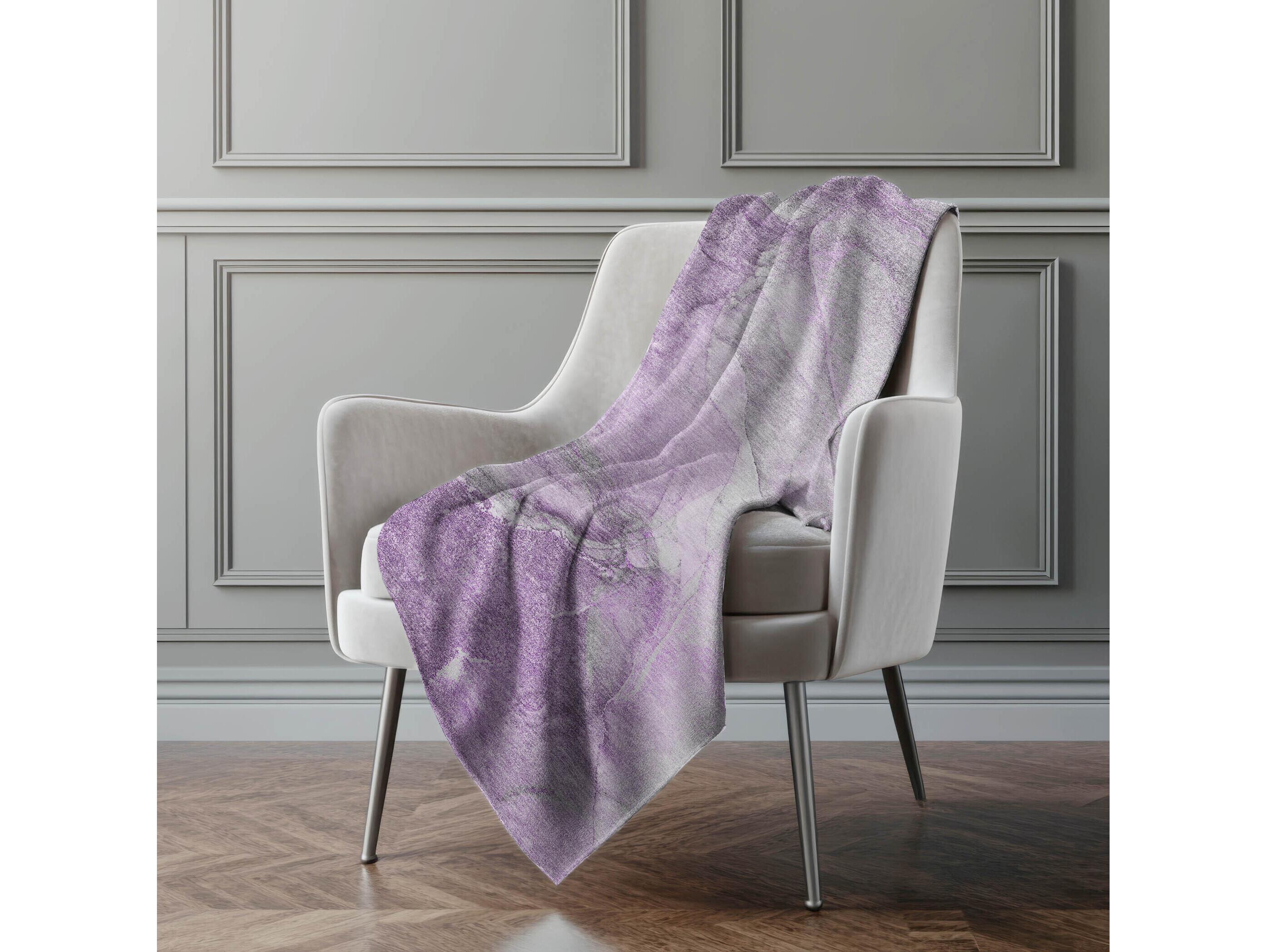 Dalyn Sherpa Purple Polyester Throw