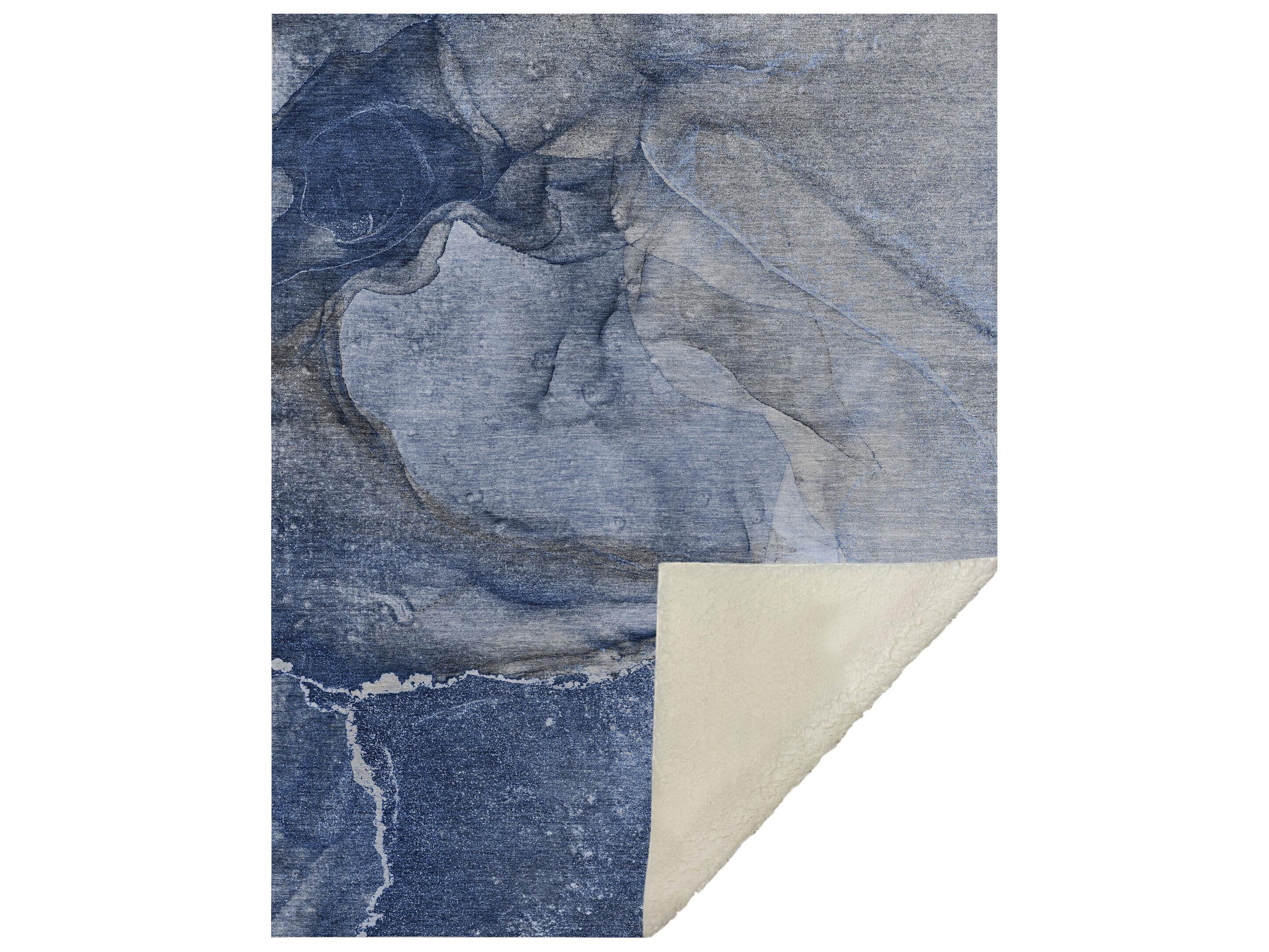 Dalyn Sherpa Blue Polyester Throw