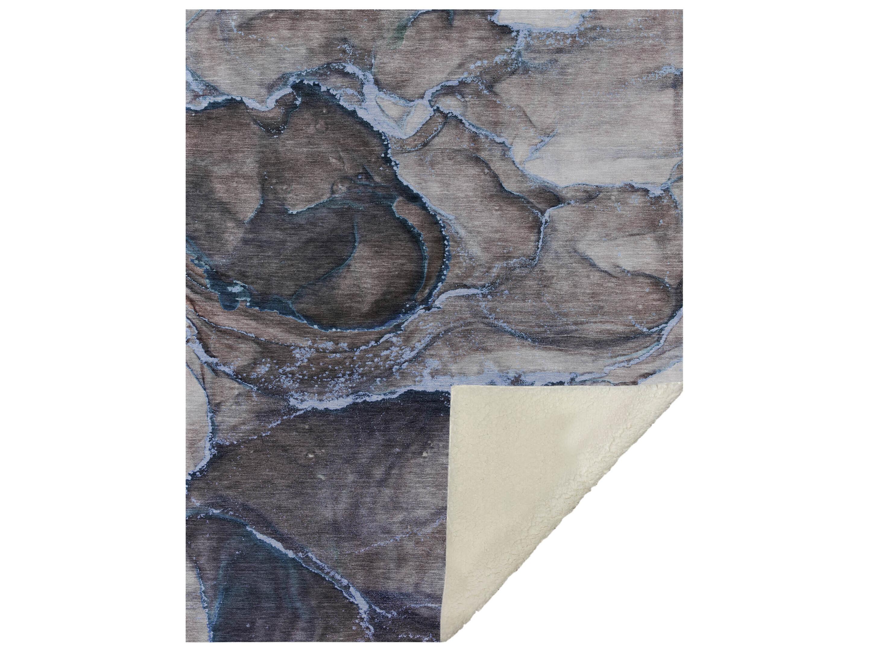 Dalyn Sherpa Blue Polyester Throw