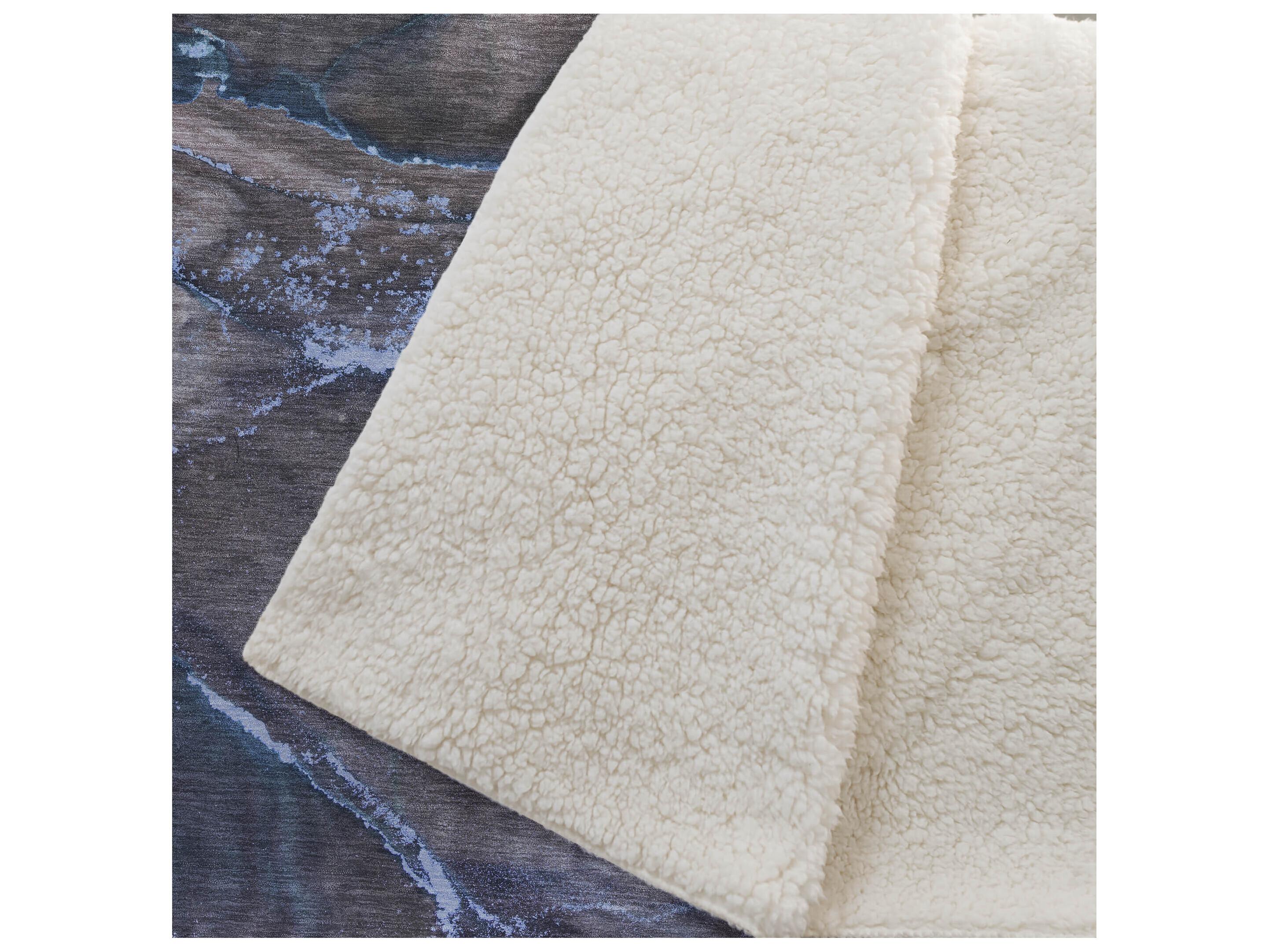 Dalyn Sherpa Blue Polyester Throw