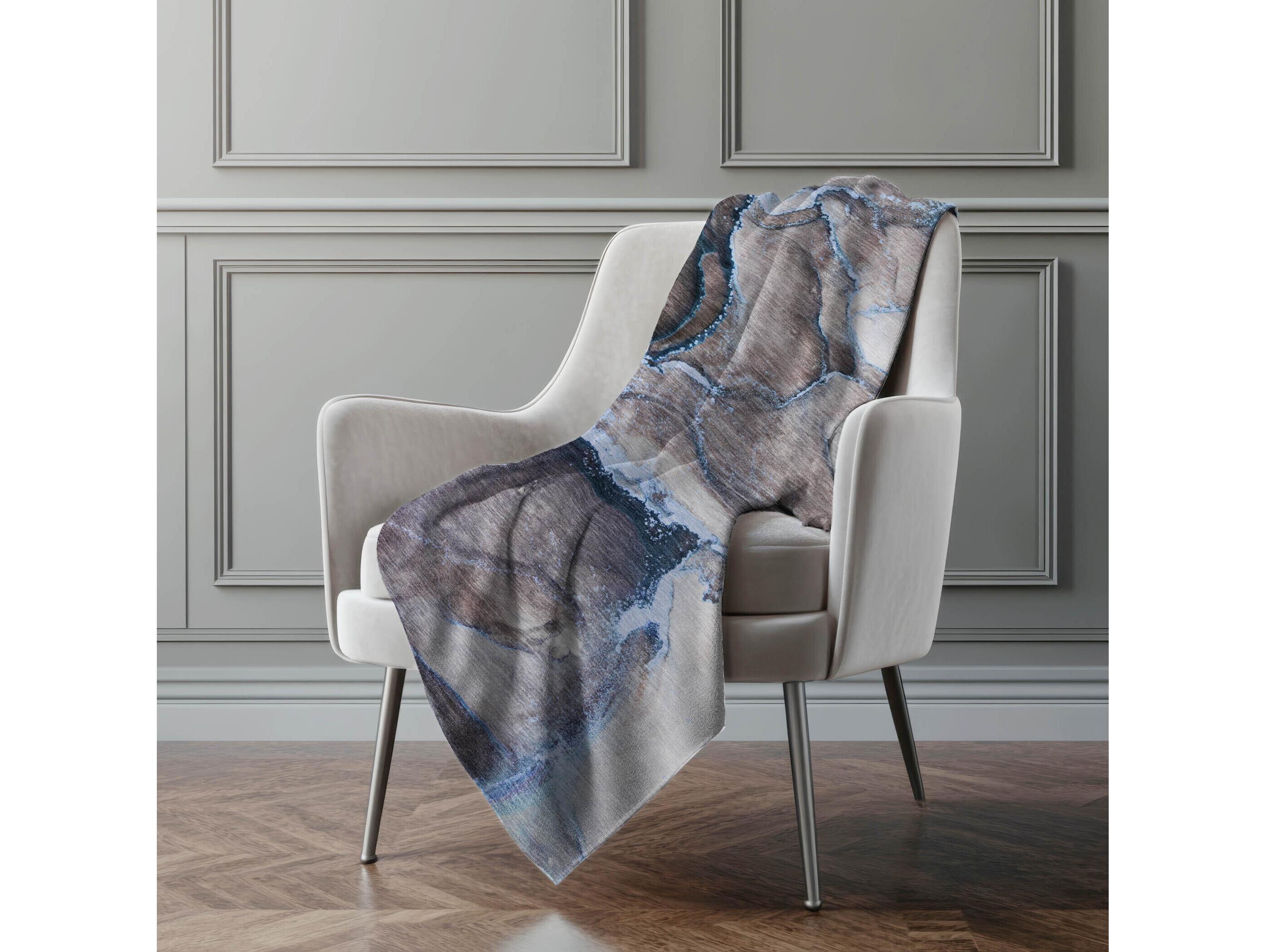 Dalyn Sherpa Blue Polyester Throw