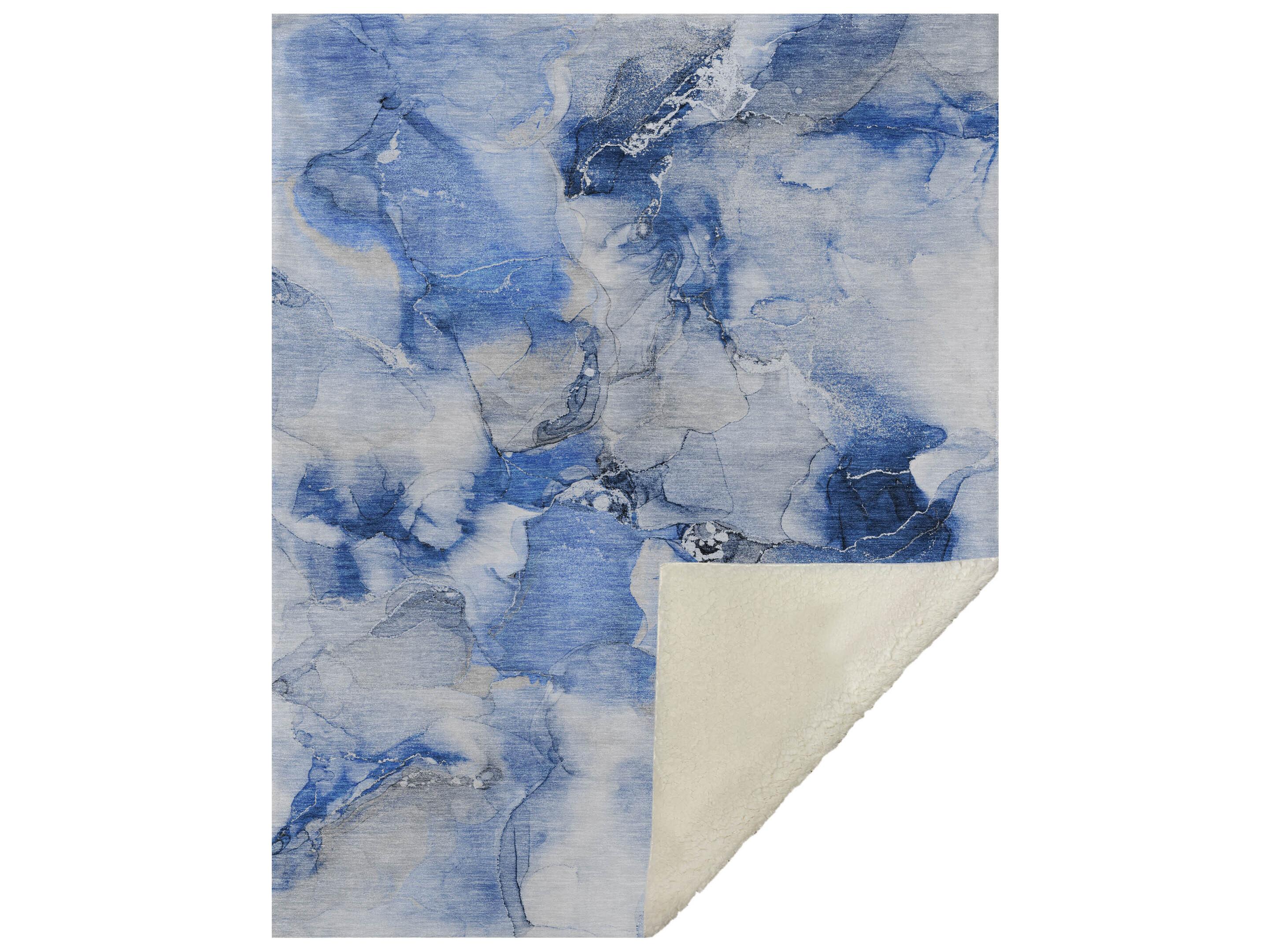 Dalyn Sherpa Blue Polyester Throw