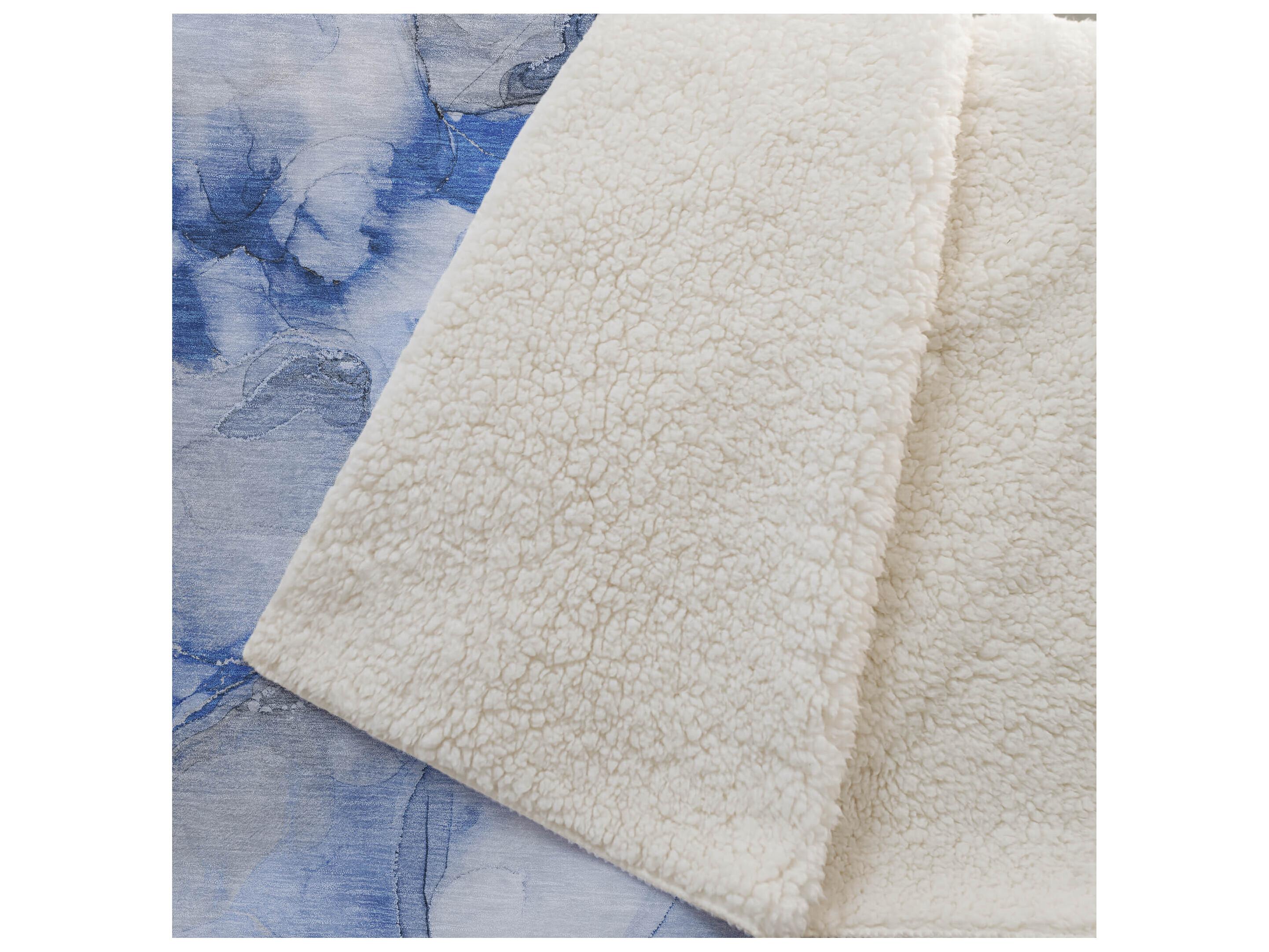 Dalyn Sherpa Blue Polyester Throw