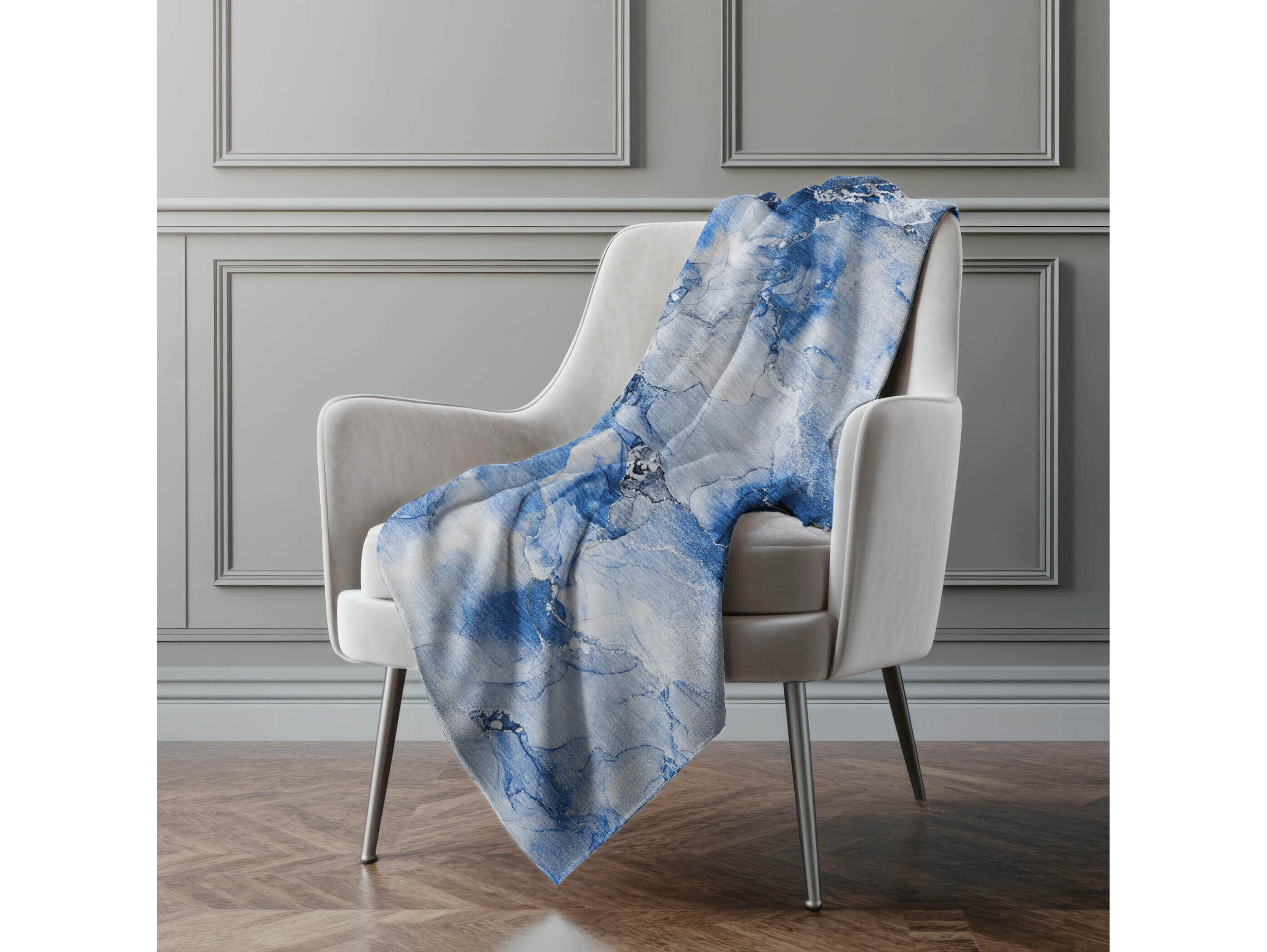 Dalyn Sherpa Blue Polyester Throw