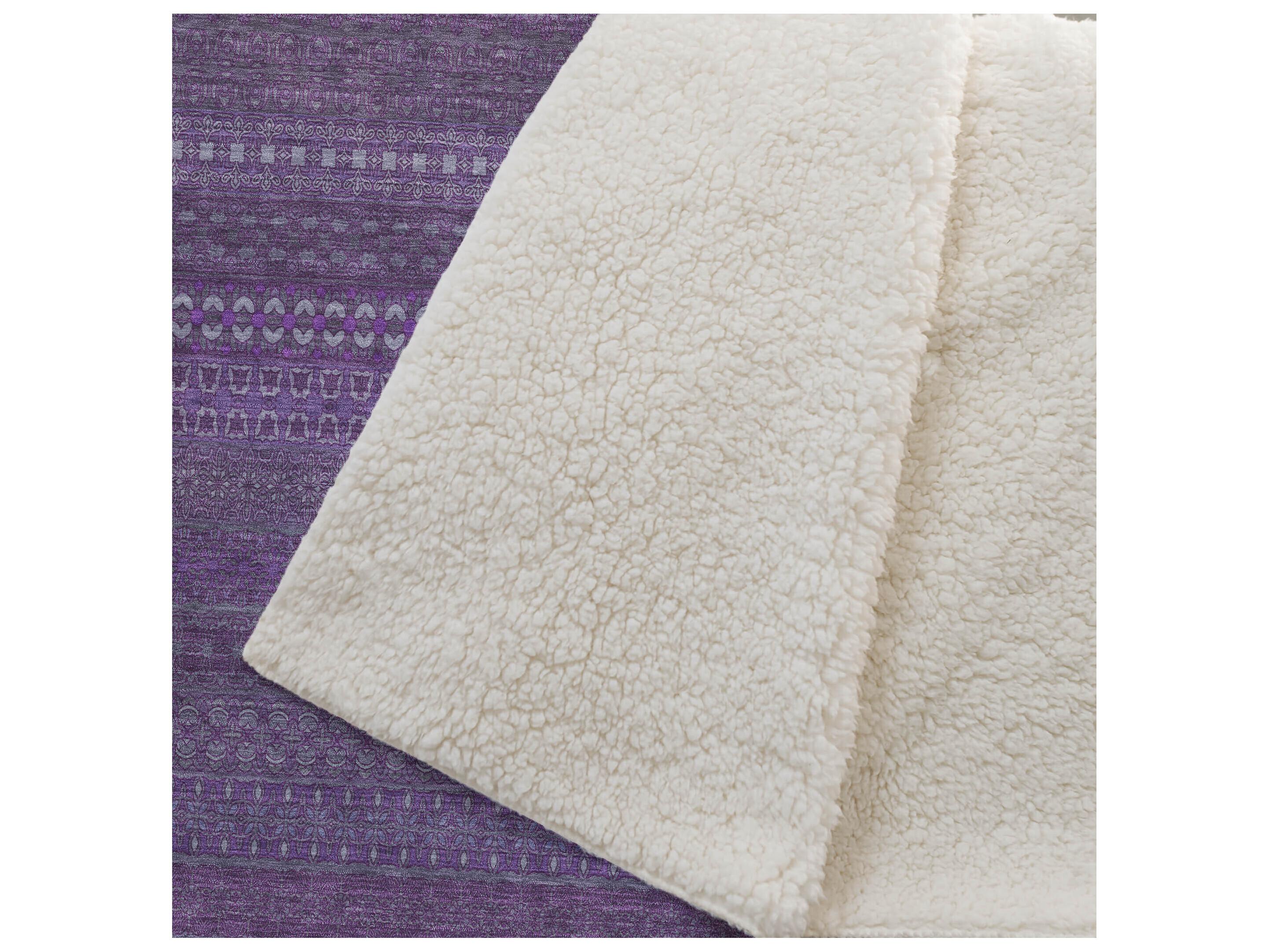 Dalyn Sherpa Purple Polyester Throw