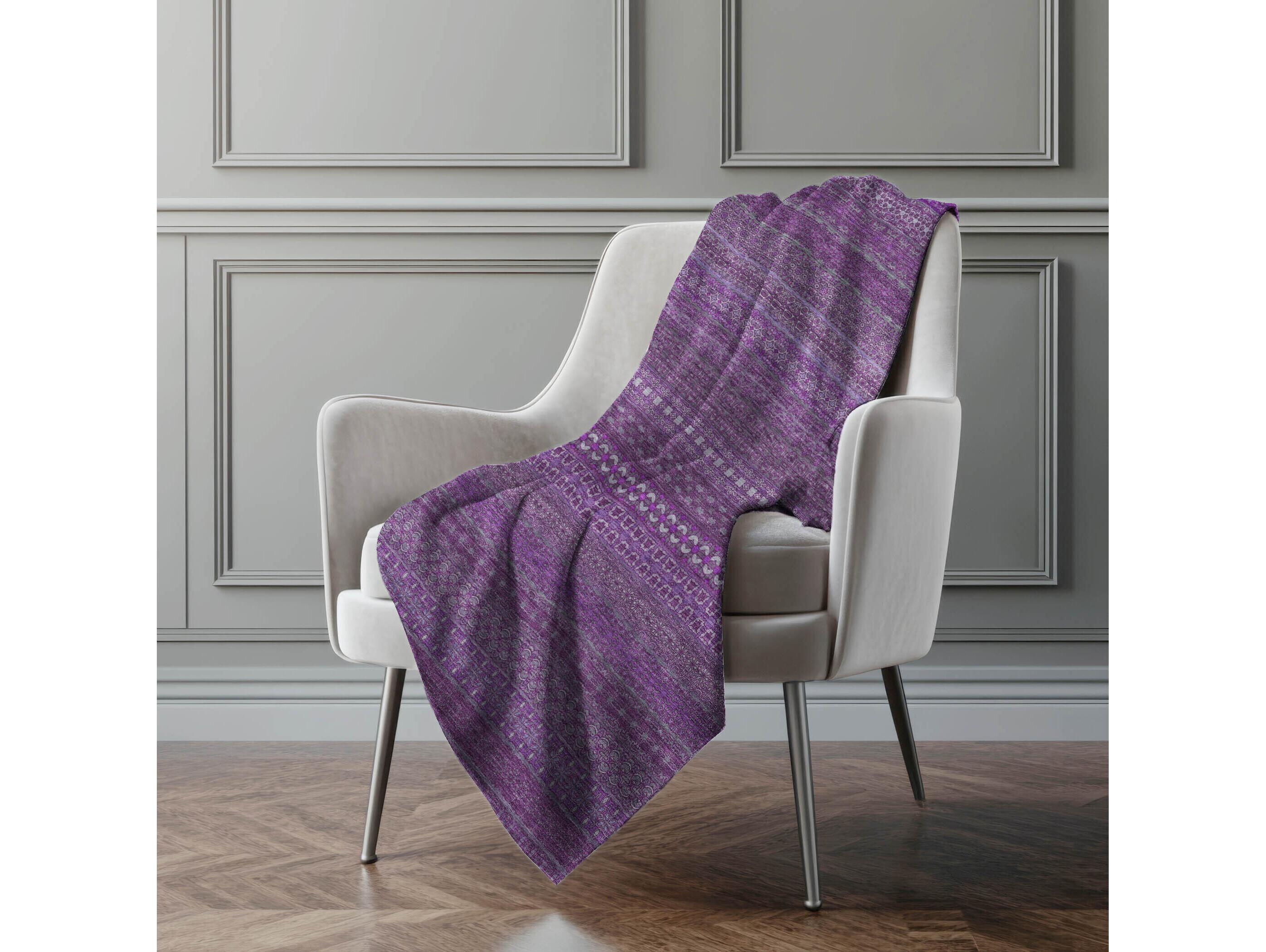 Dalyn Sherpa Purple Polyester Throw