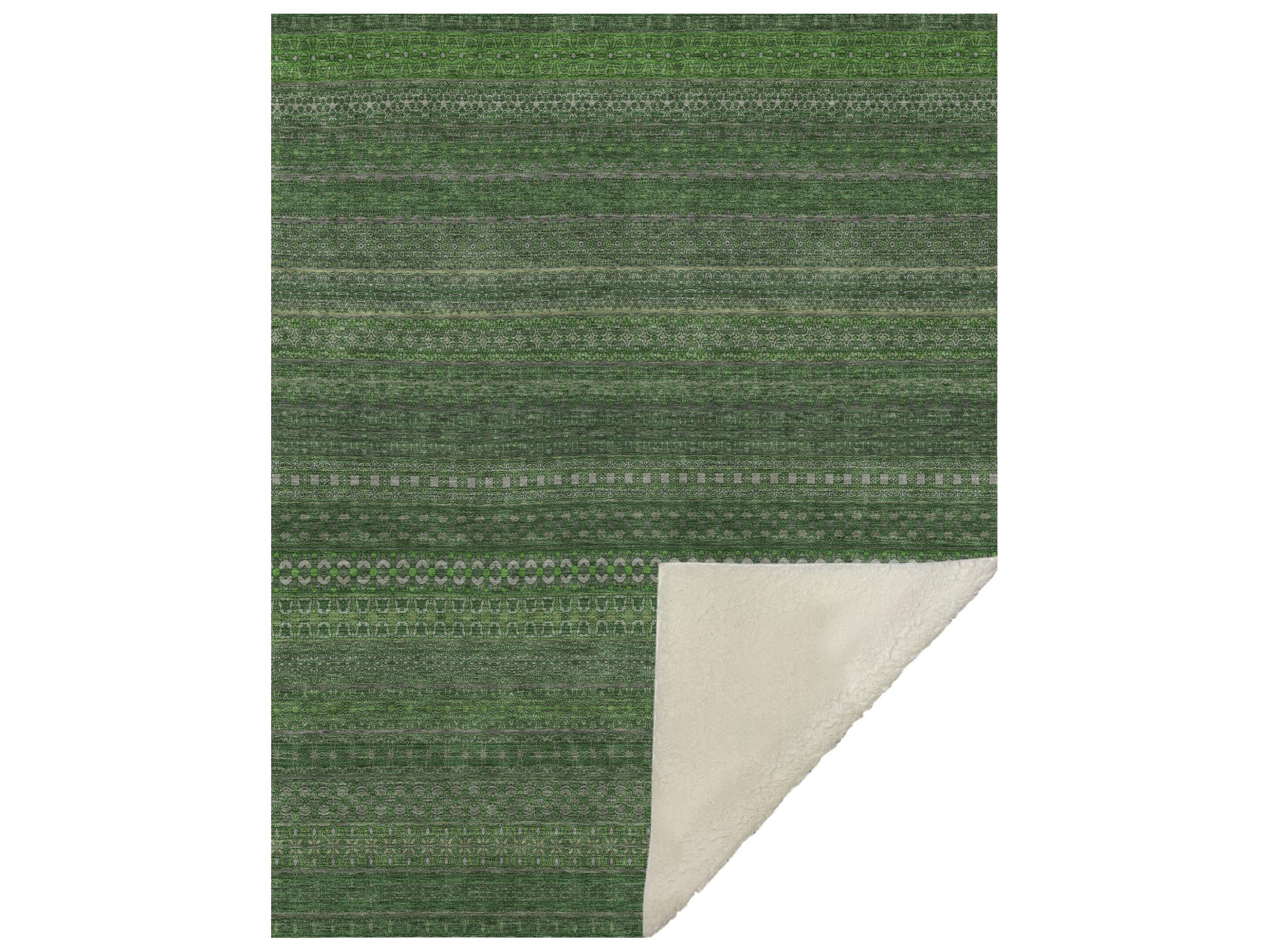 Dalyn Sherpa Green Polyester Throw