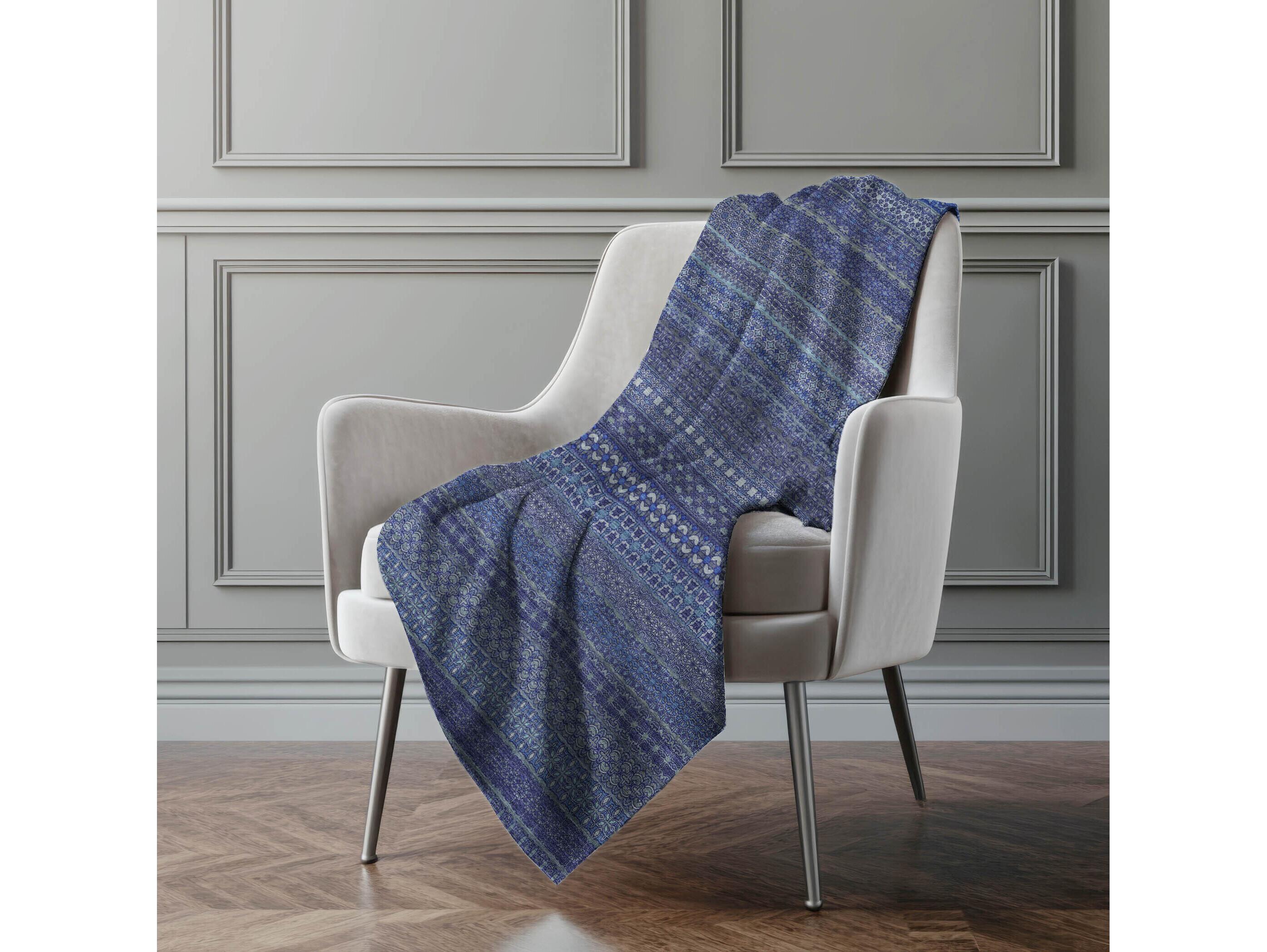 Dalyn Sherpa Blue Polyester Throw