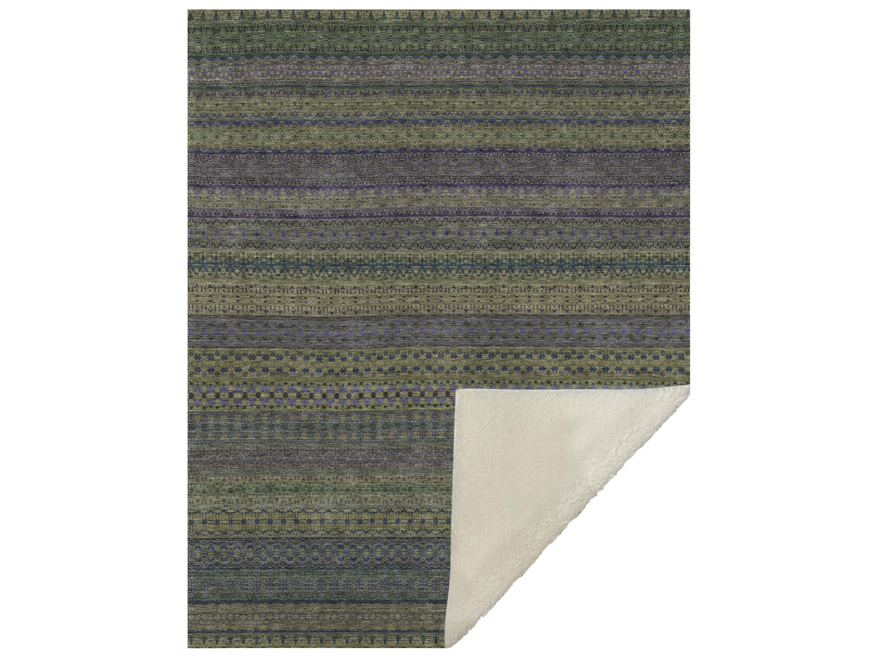 Dalyn Sherpa Green Polyester Throw