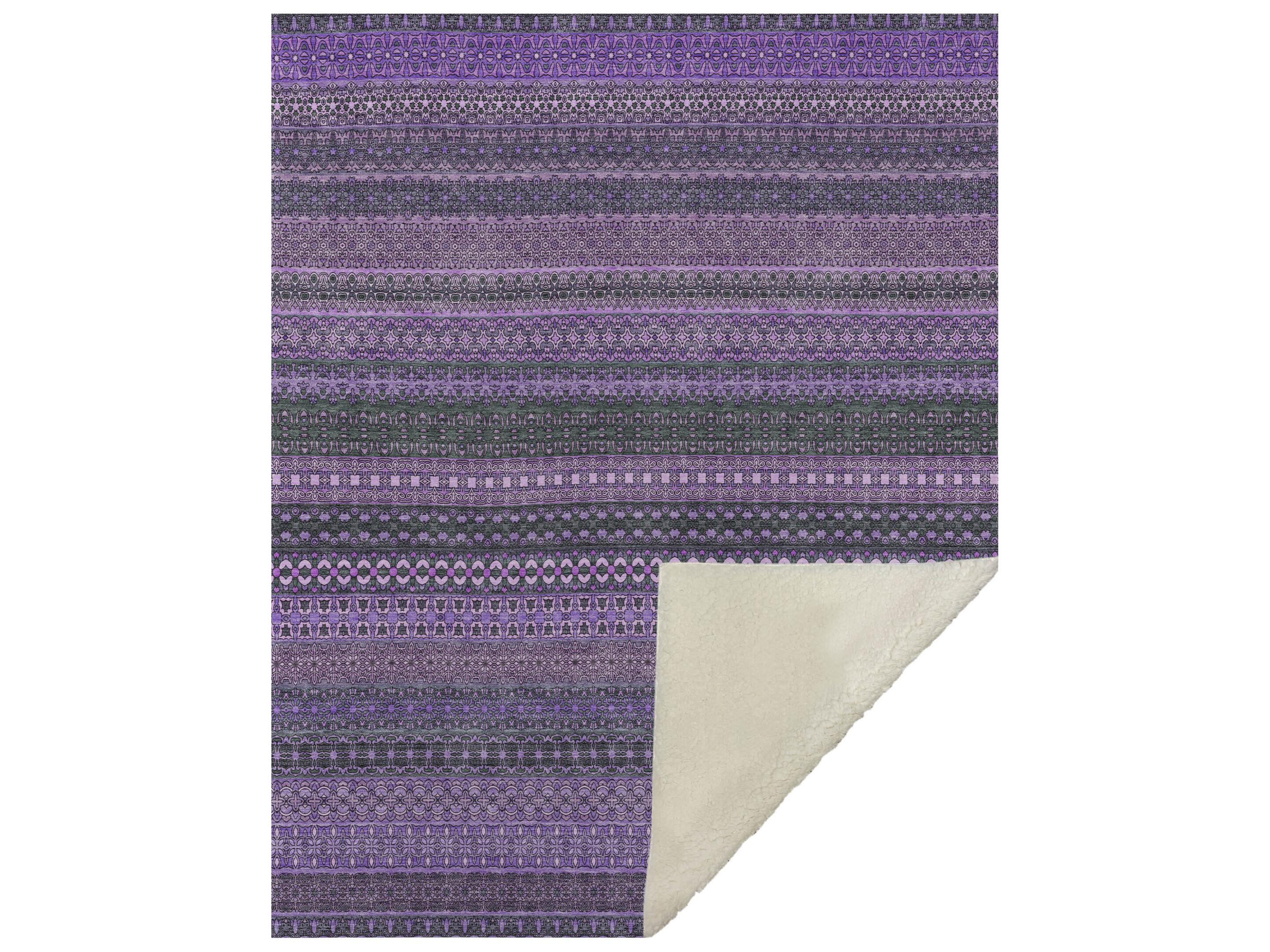 Dalyn Sherpa Purple Polyester Throw