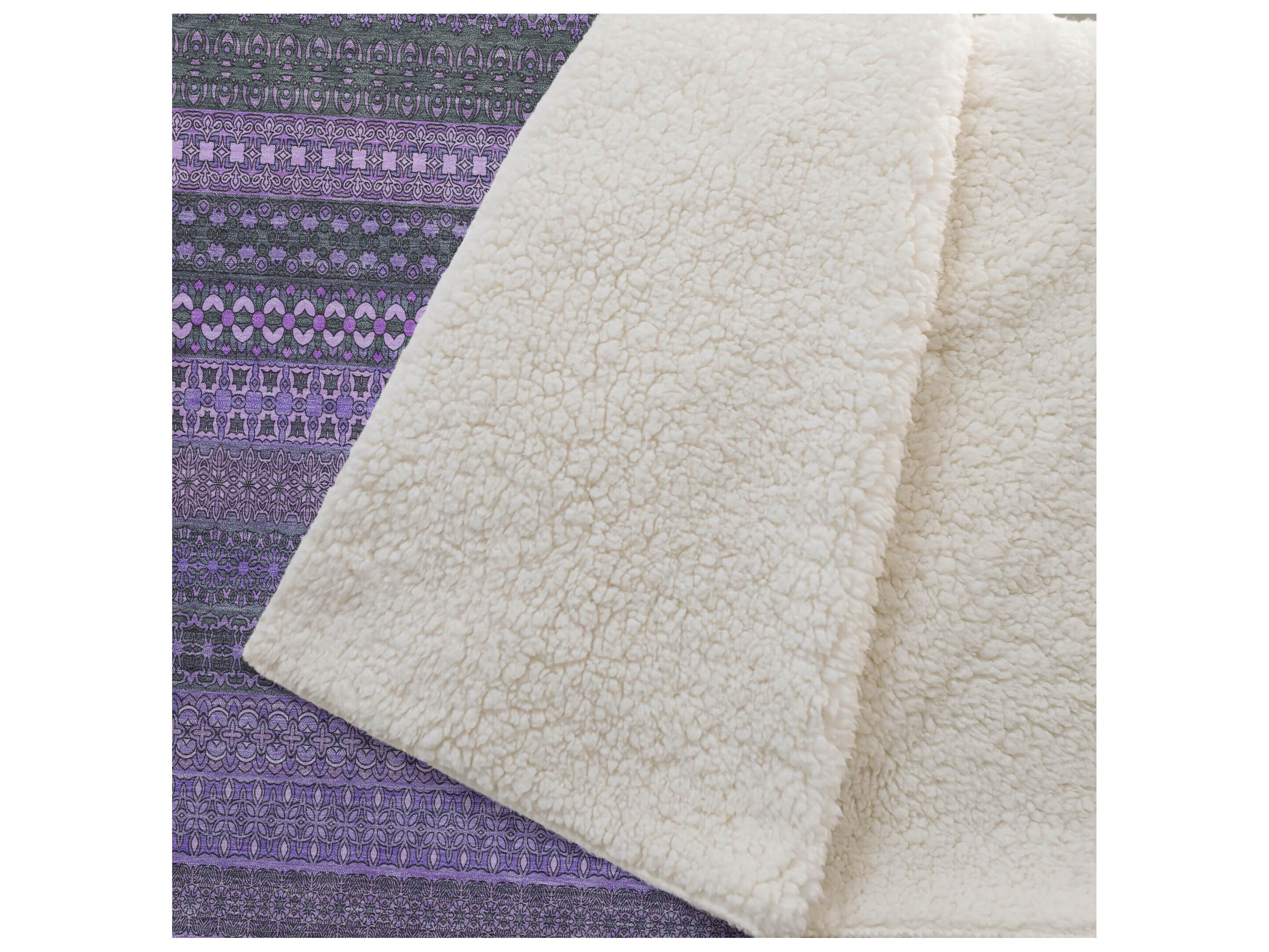 Dalyn Sherpa Purple Polyester Throw