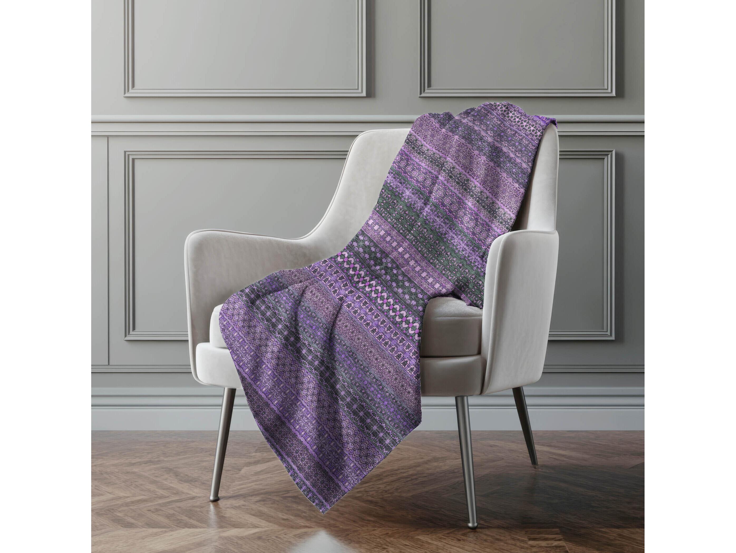 Dalyn Sherpa Purple Polyester Throw