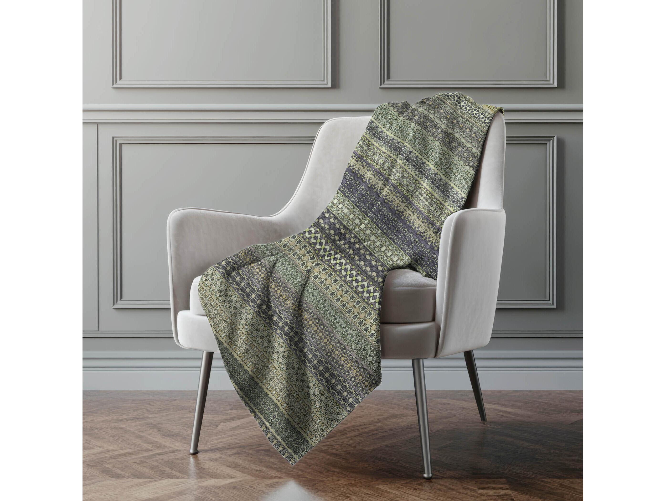 Dalyn Sherpa Green Polyester Throw