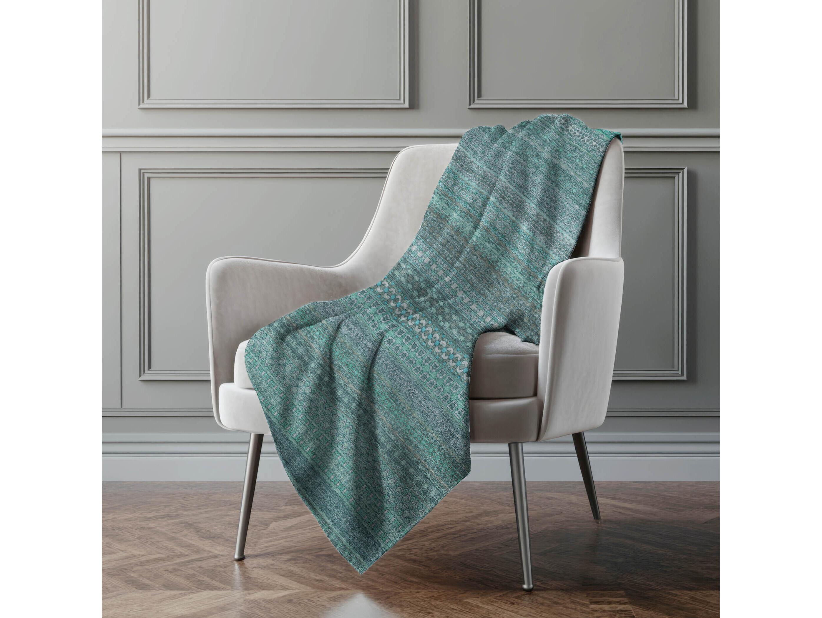 Dalyn Sherpa Teal Polyester Throw