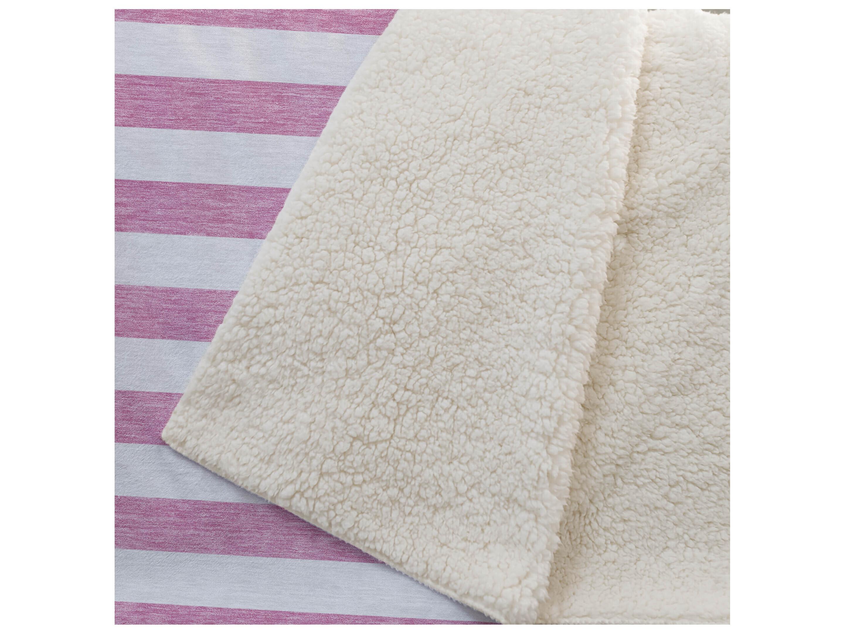 Dalyn Sherpa Pink Polyester Throw