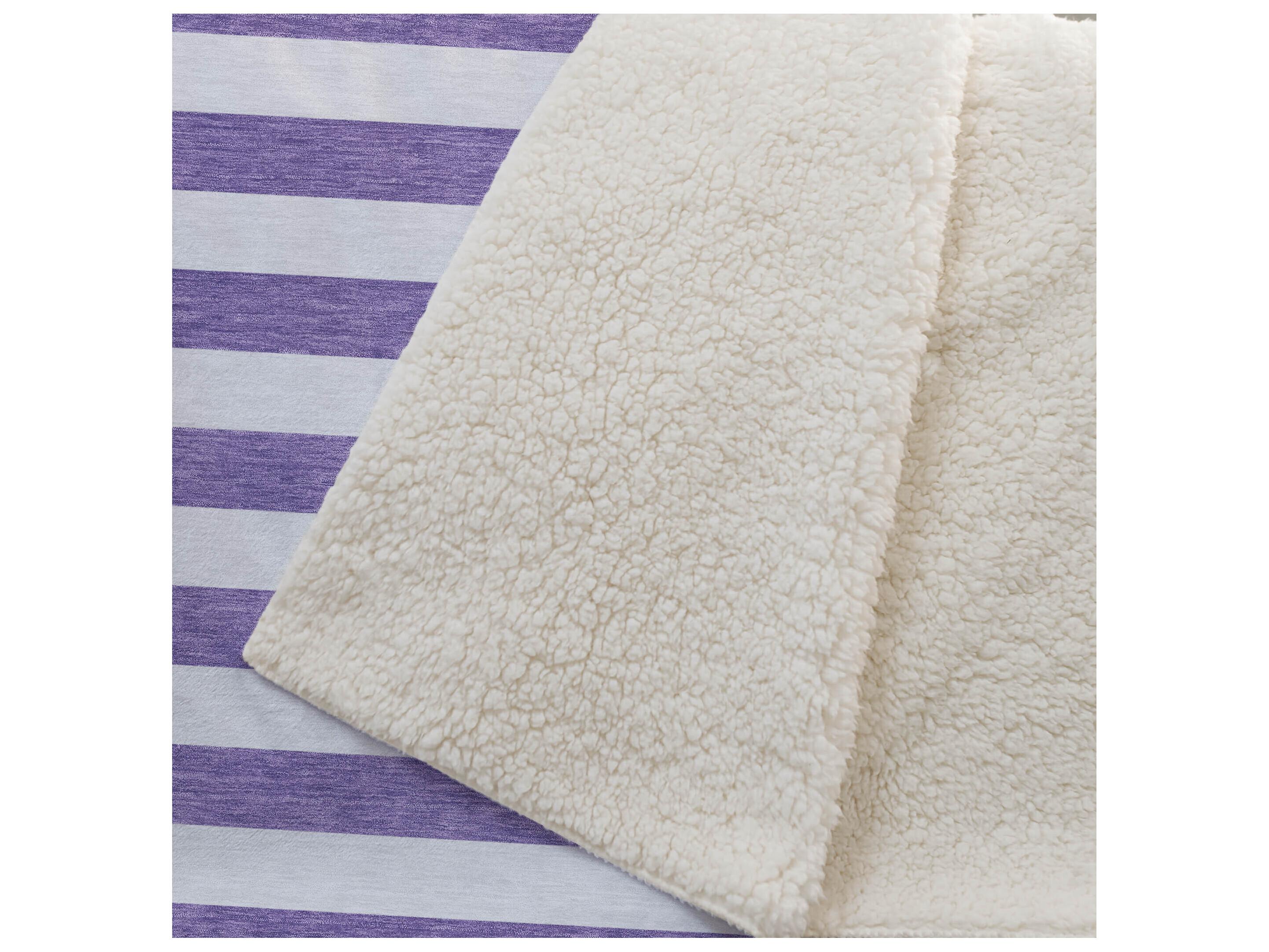 Dalyn Sherpa Purple Polyester Throw