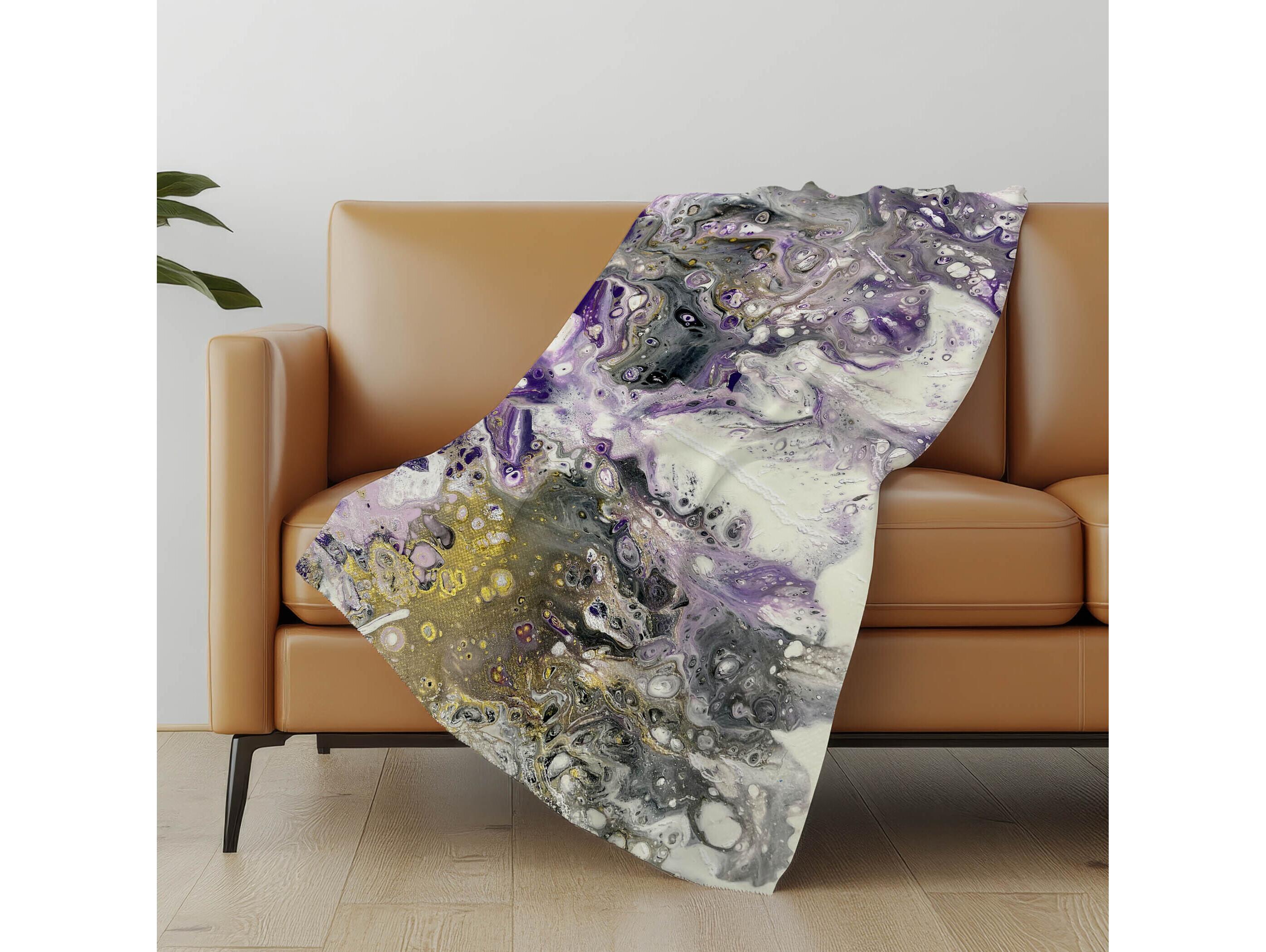 Dalyn Sherpa Purple Polyester Throw