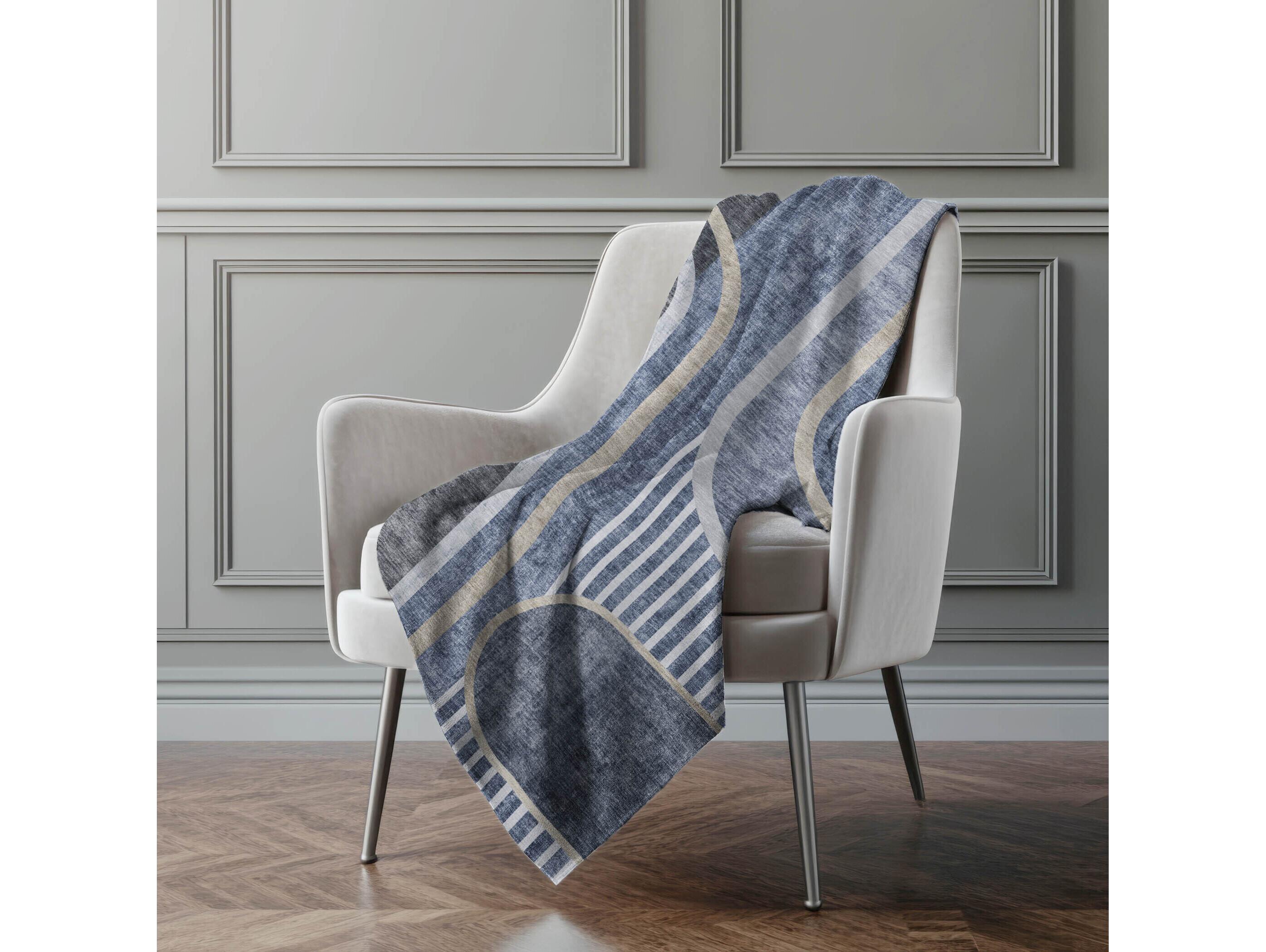 Dalyn Sherpa Blue Polyester Throw