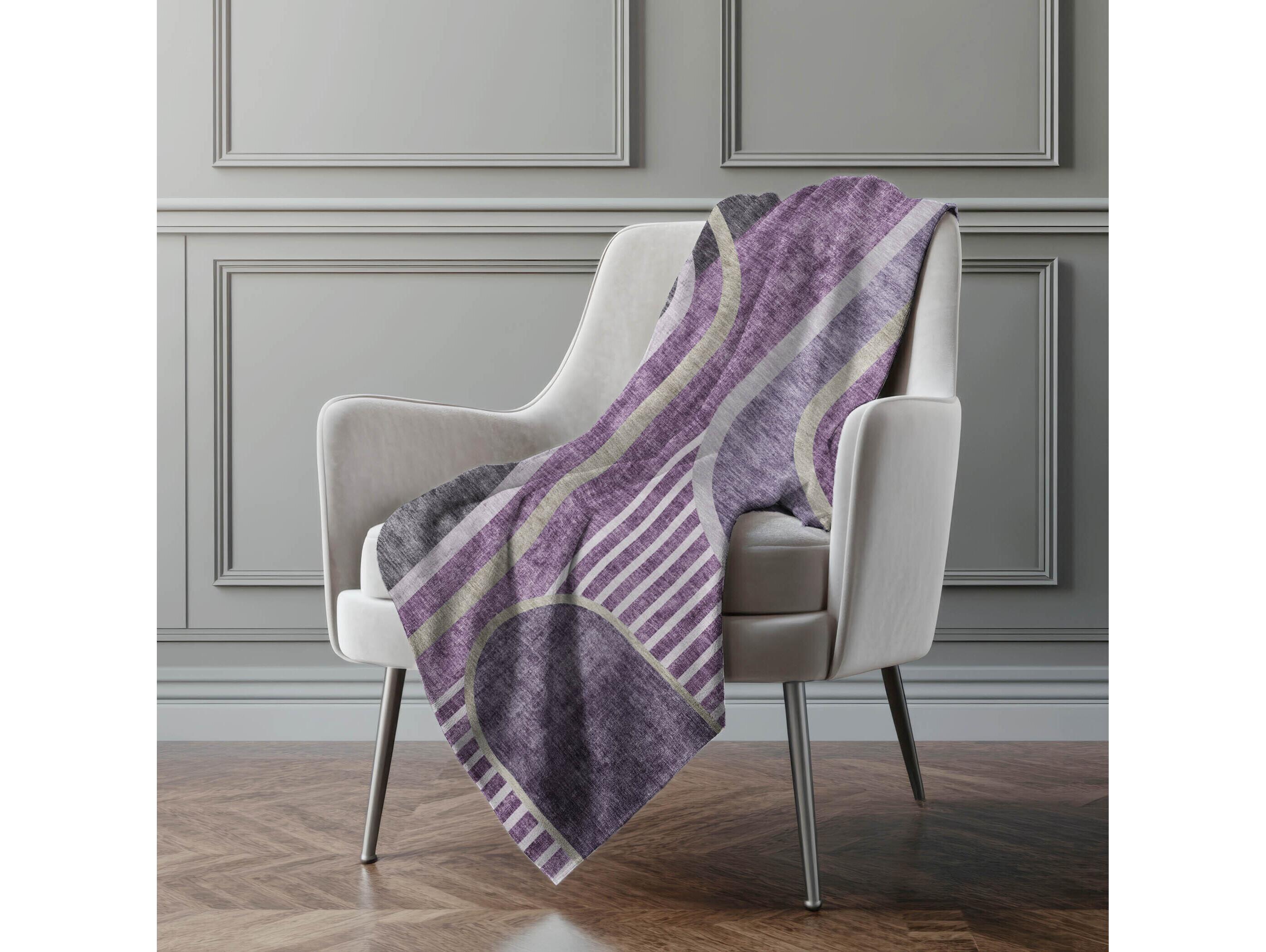 Dalyn Sherpa Purple Polyester Throw
