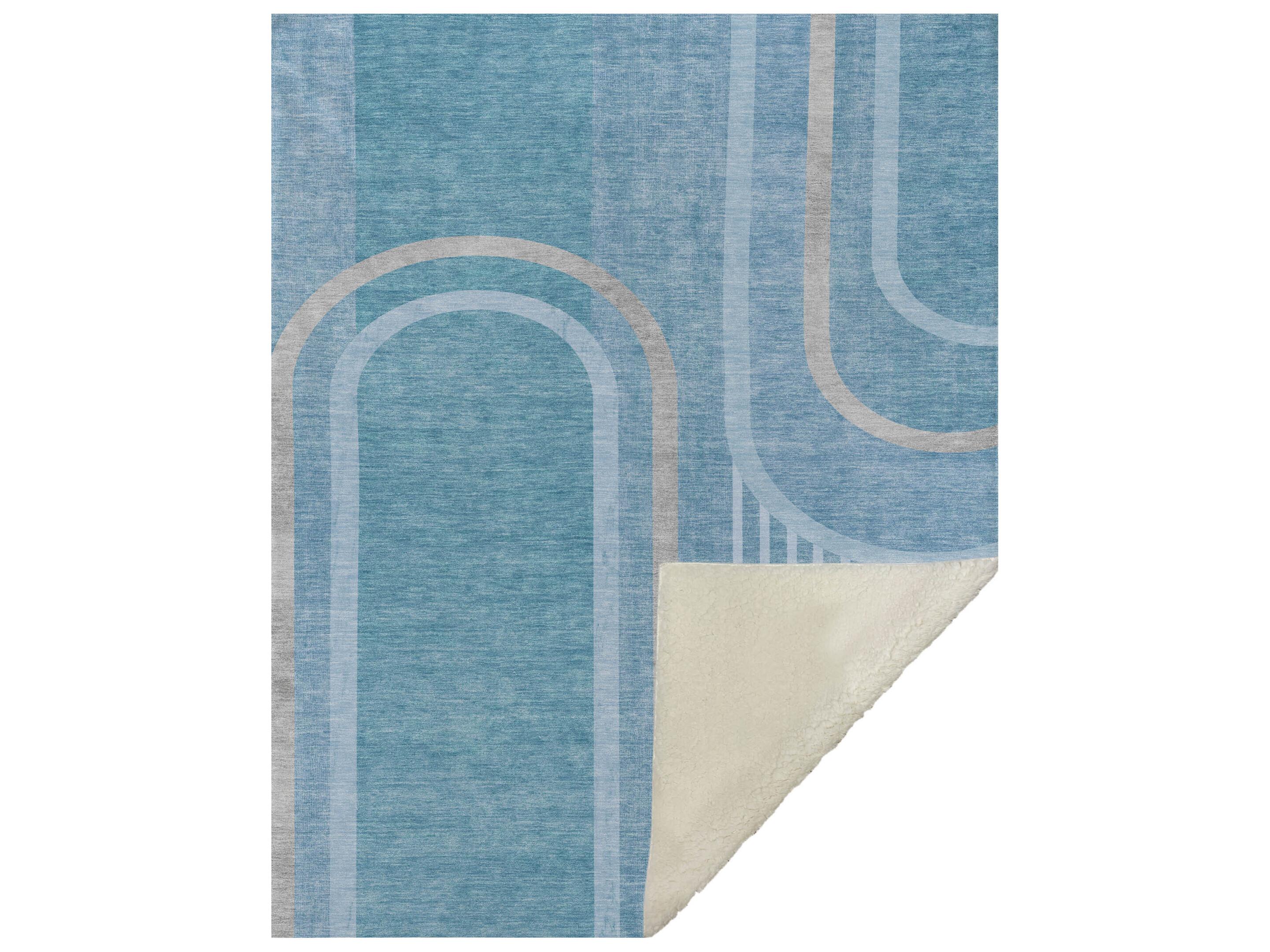 Dalyn Sherpa Teal Polyester Throw