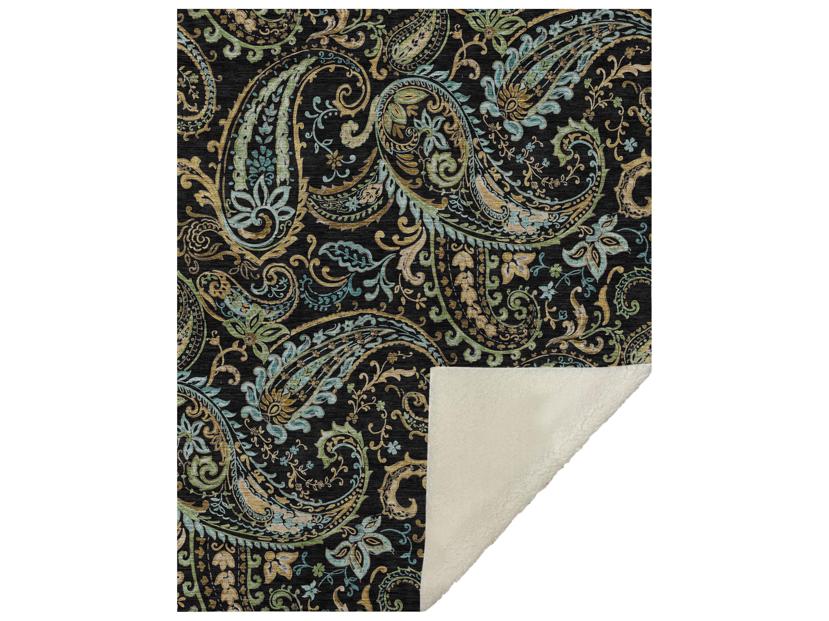 Dalyn Sherpa Black Polyester Throw