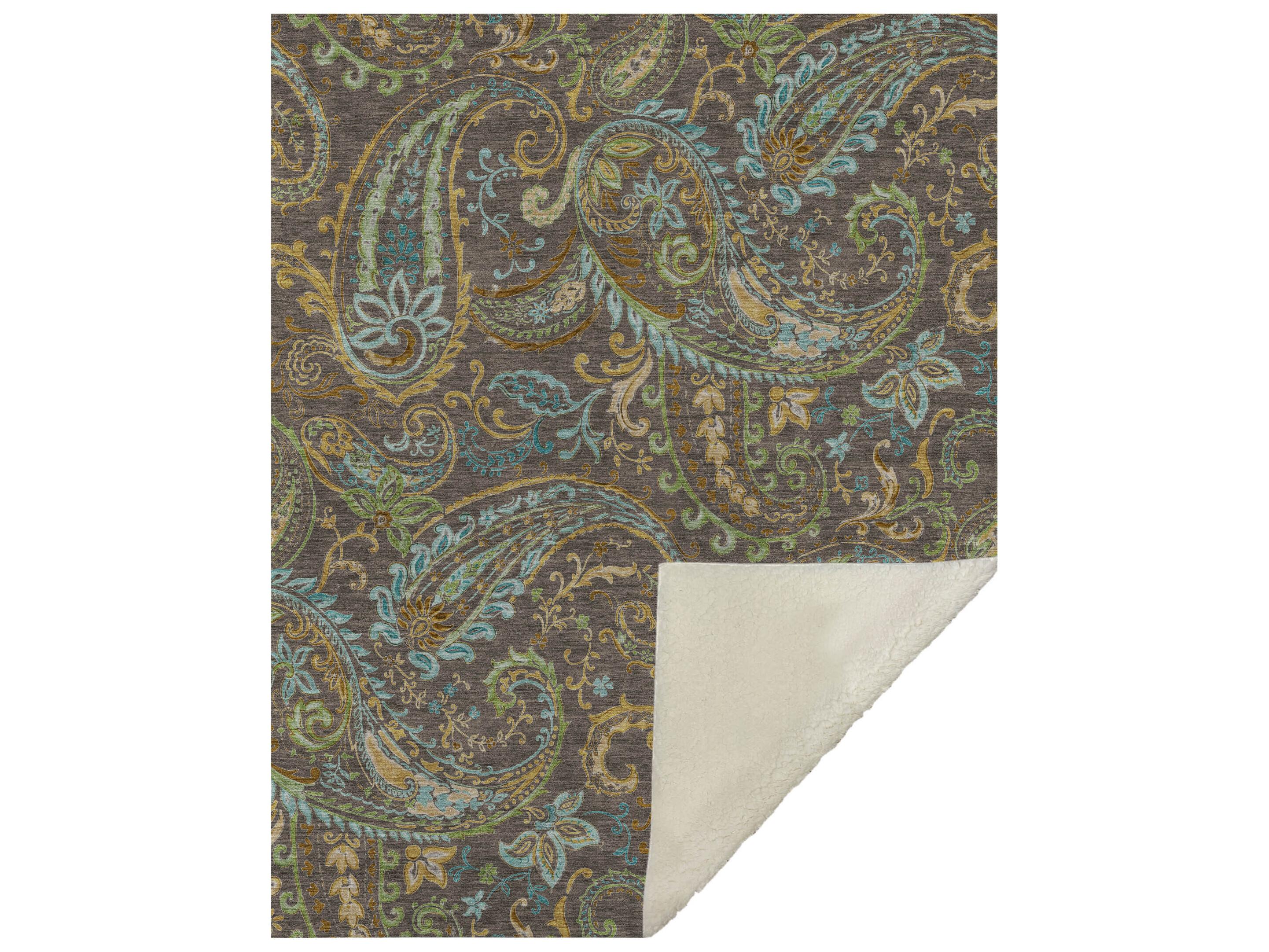 Dalyn Sherpa Brown Polyester Throw