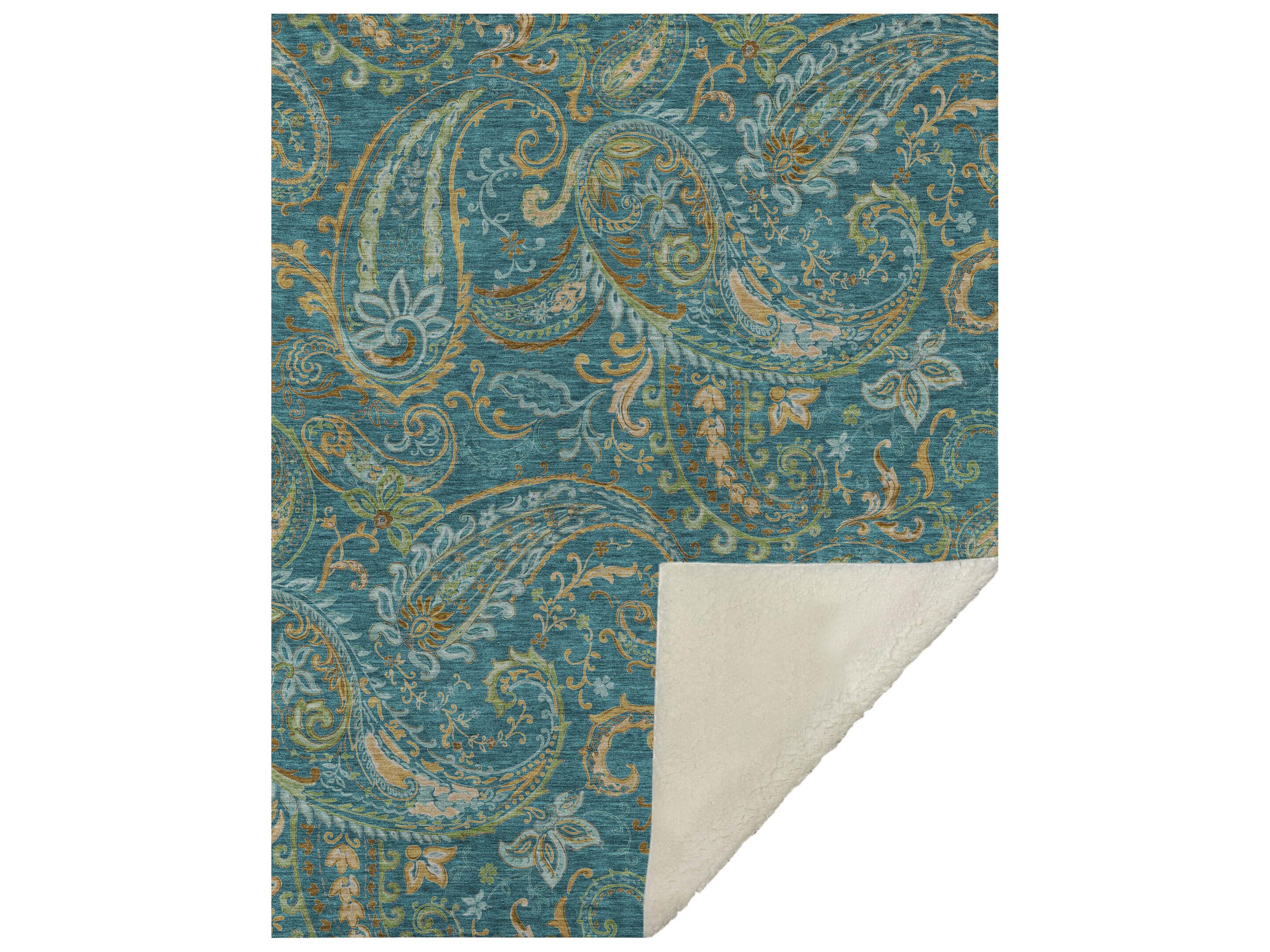 Dalyn Sherpa Teal Polyester Throw