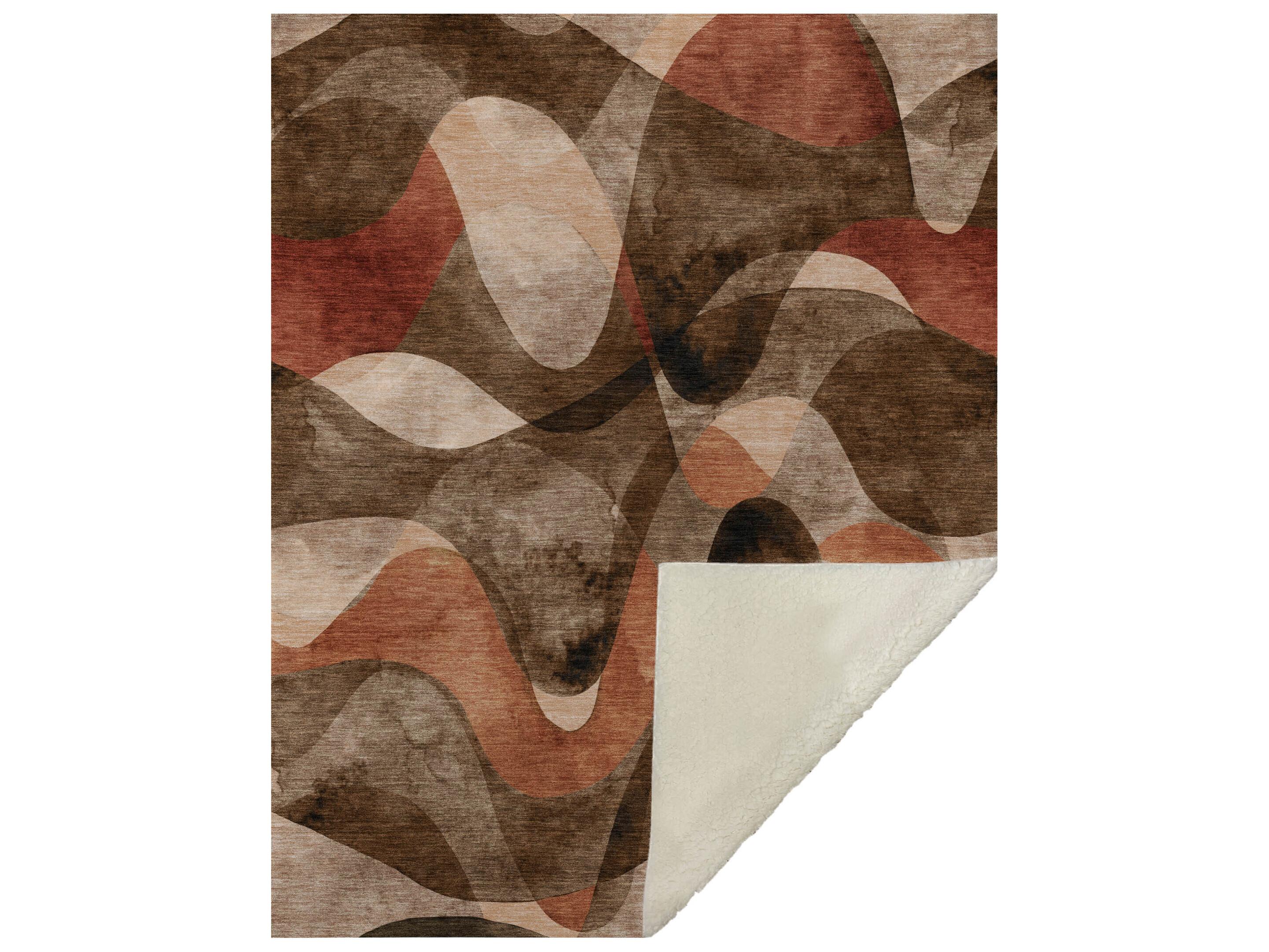 Dalyn Sherpa Brown Polyester Throw