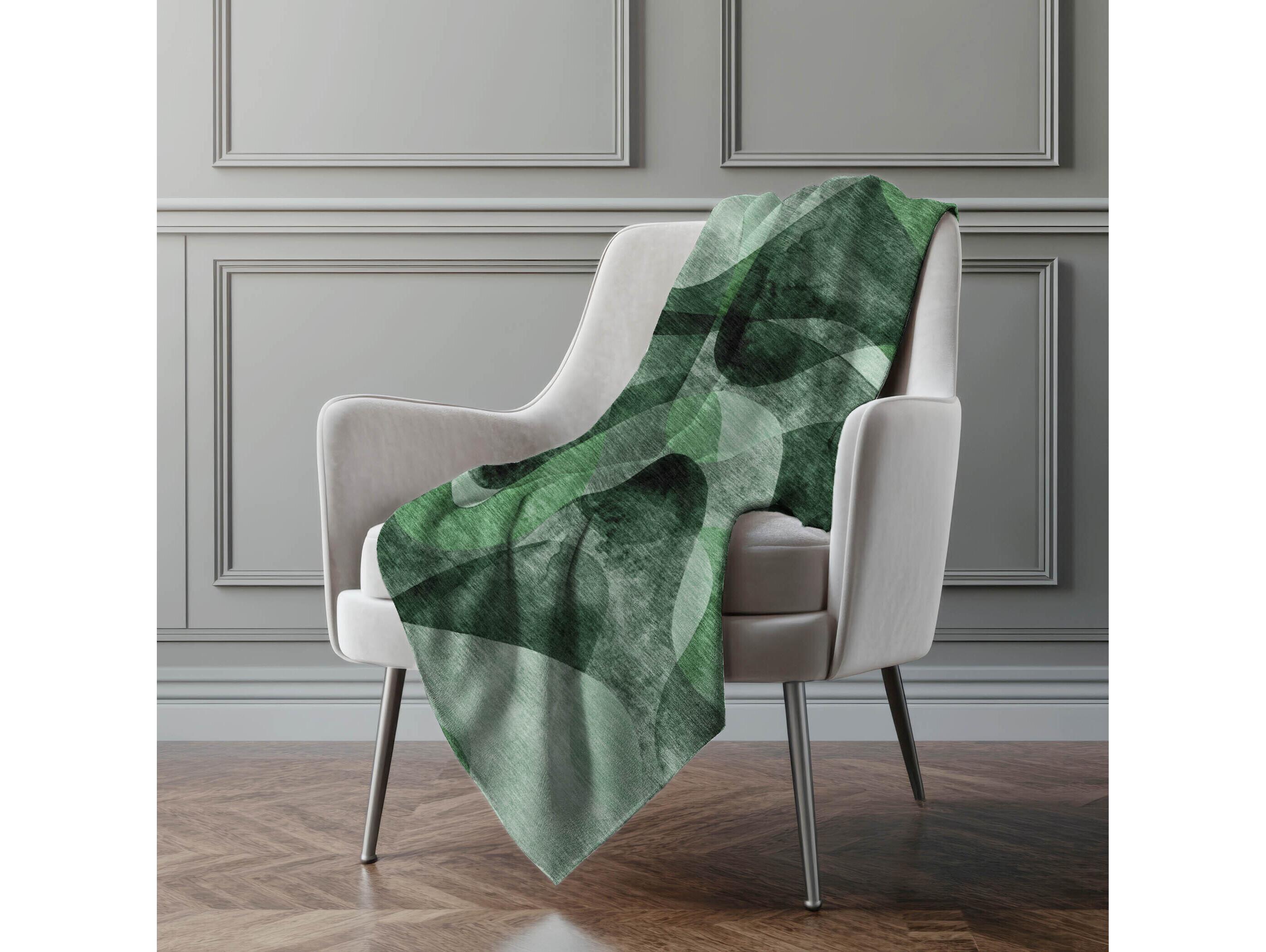 Dalyn Sherpa Green Polyester Throw