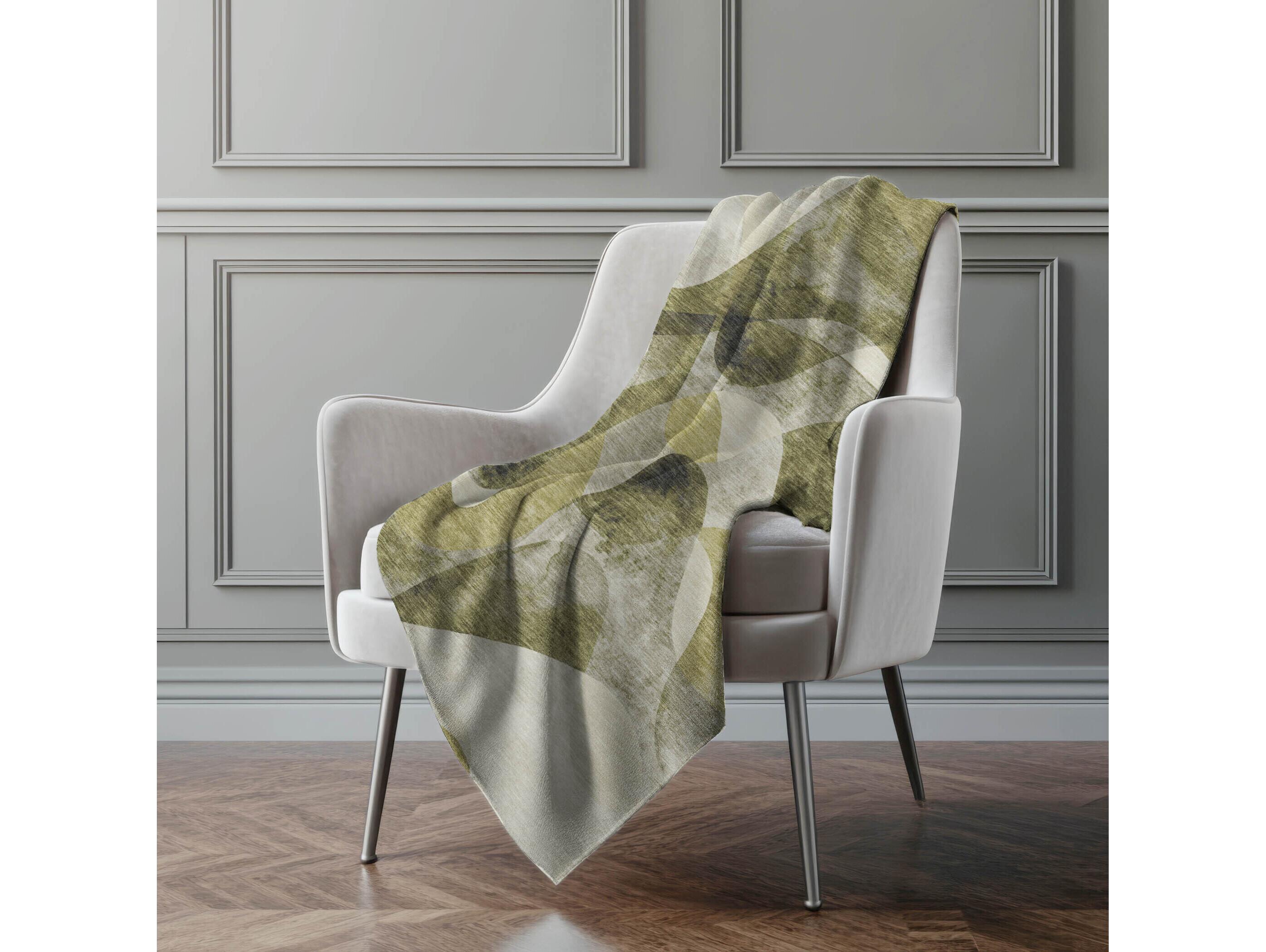 Dalyn Sherpa Green Polyester Throw