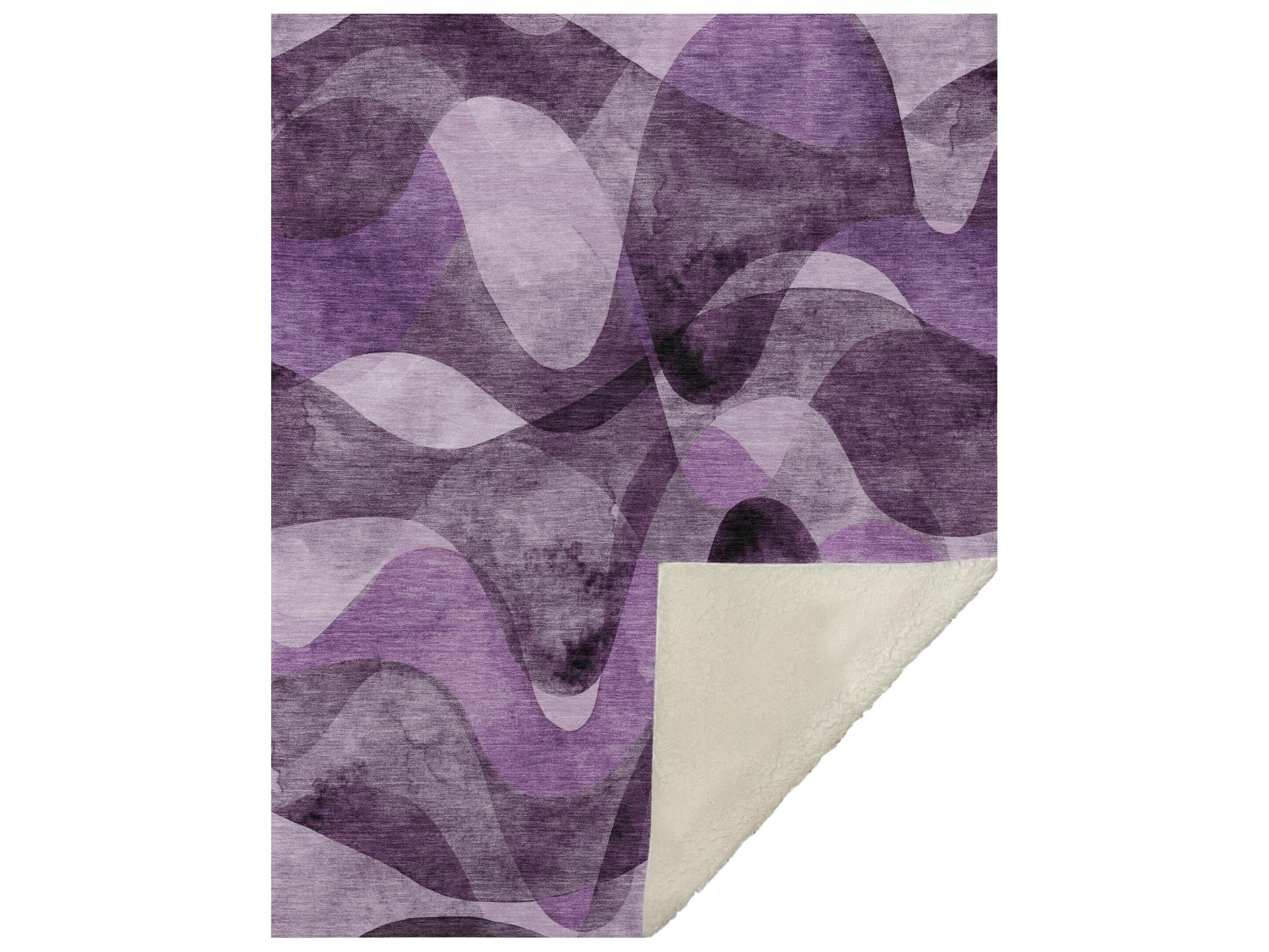Dalyn Sherpa Purple Polyester Throw