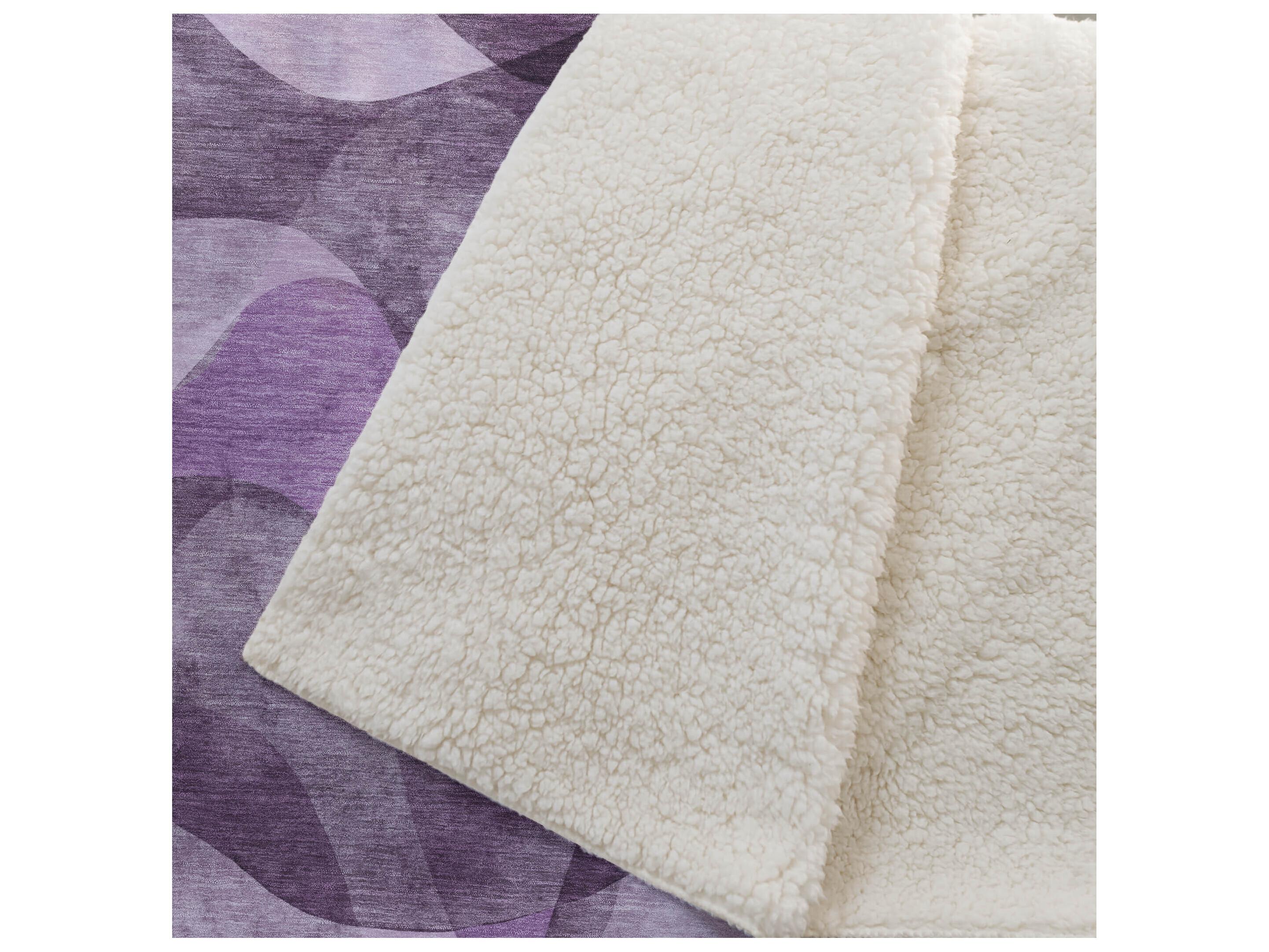 Dalyn Sherpa Purple Polyester Throw