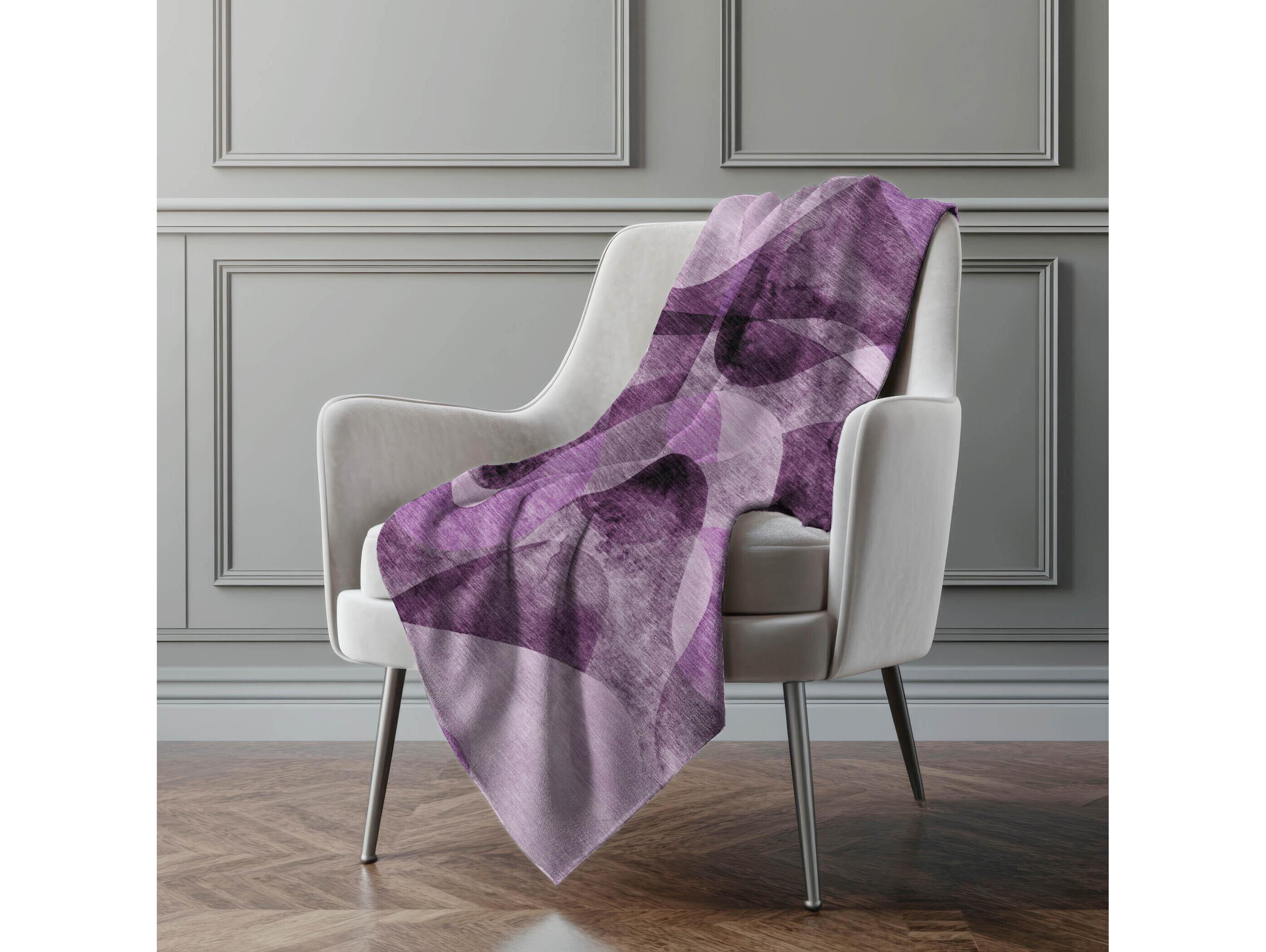 Dalyn Sherpa Purple Polyester Throw