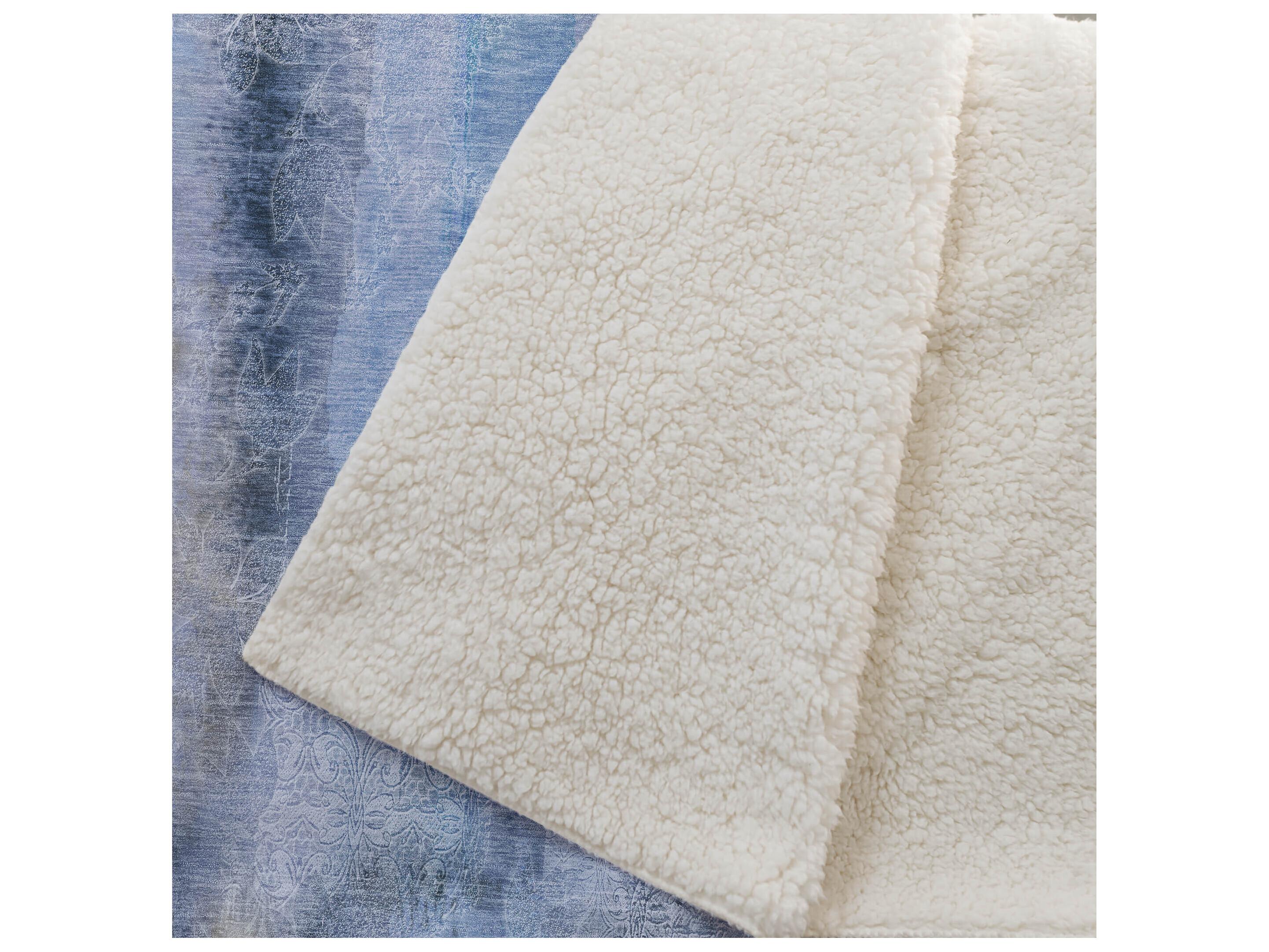 Dalyn Sherpa Blue Polyester Throw