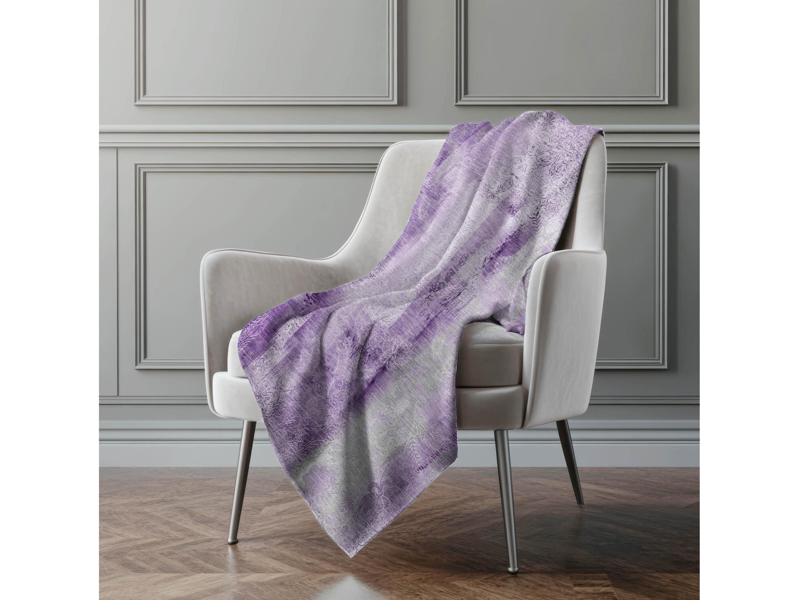 Dalyn Sherpa Purple Polyester Throw