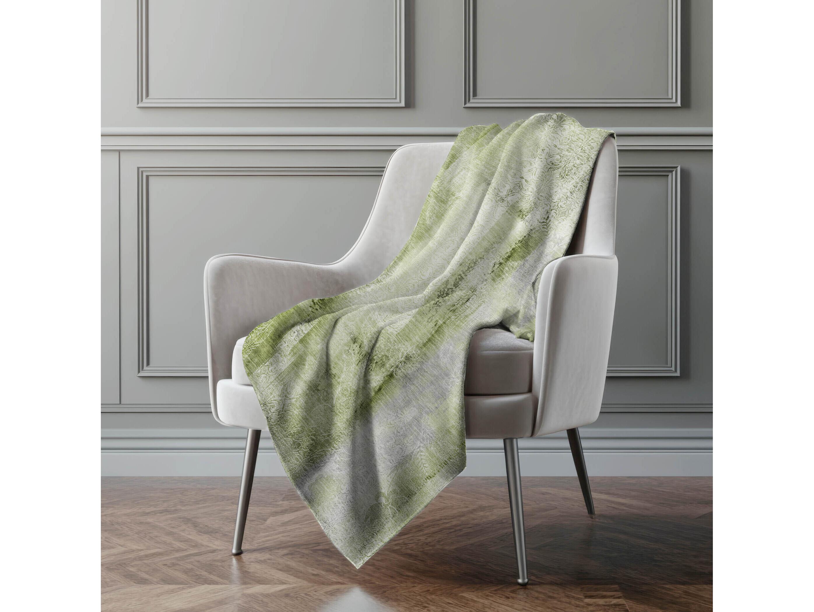 Dalyn Sherpa Green Polyester Throw
