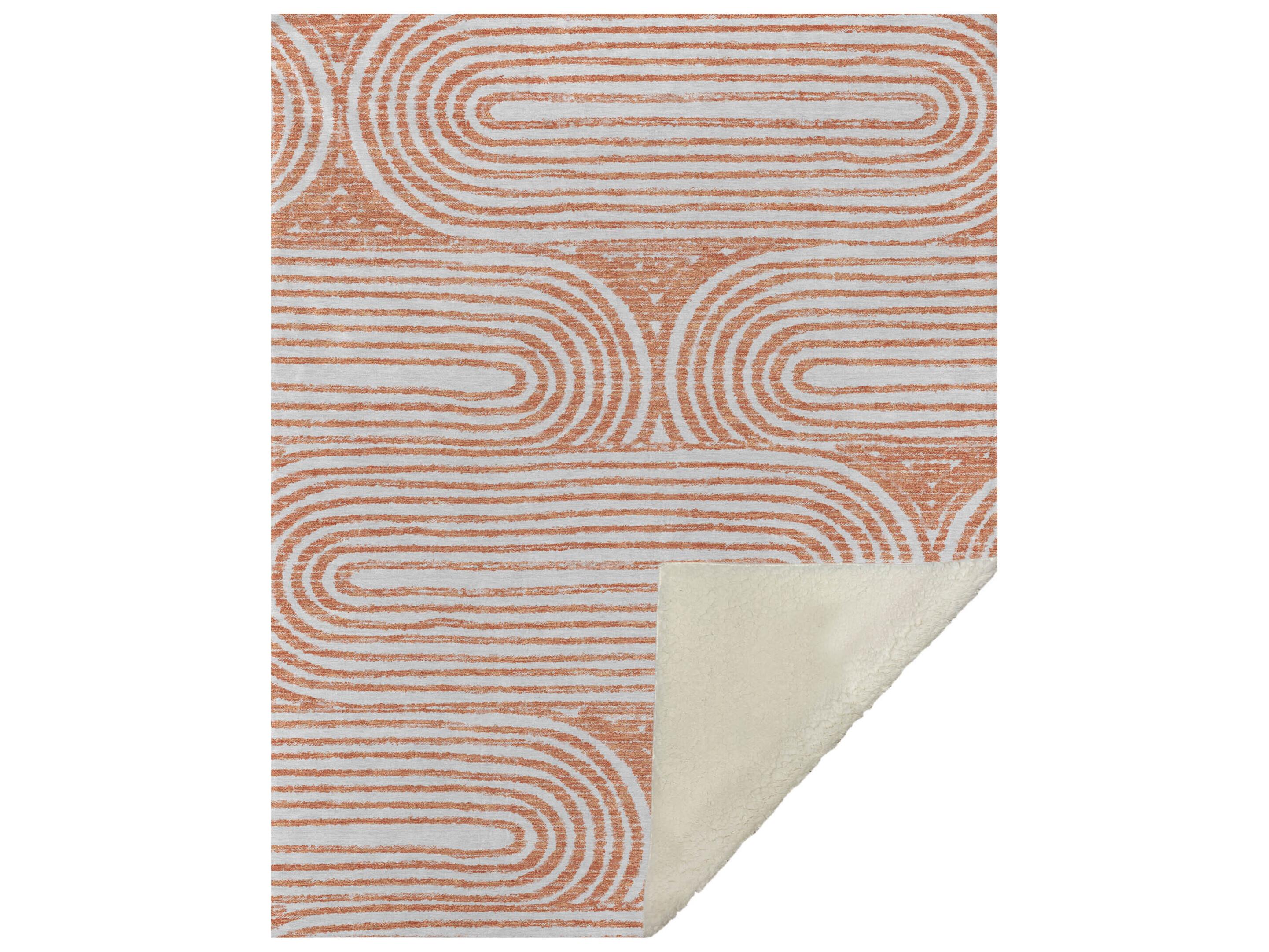 Dalyn Sherpa Orange Polyester Throw