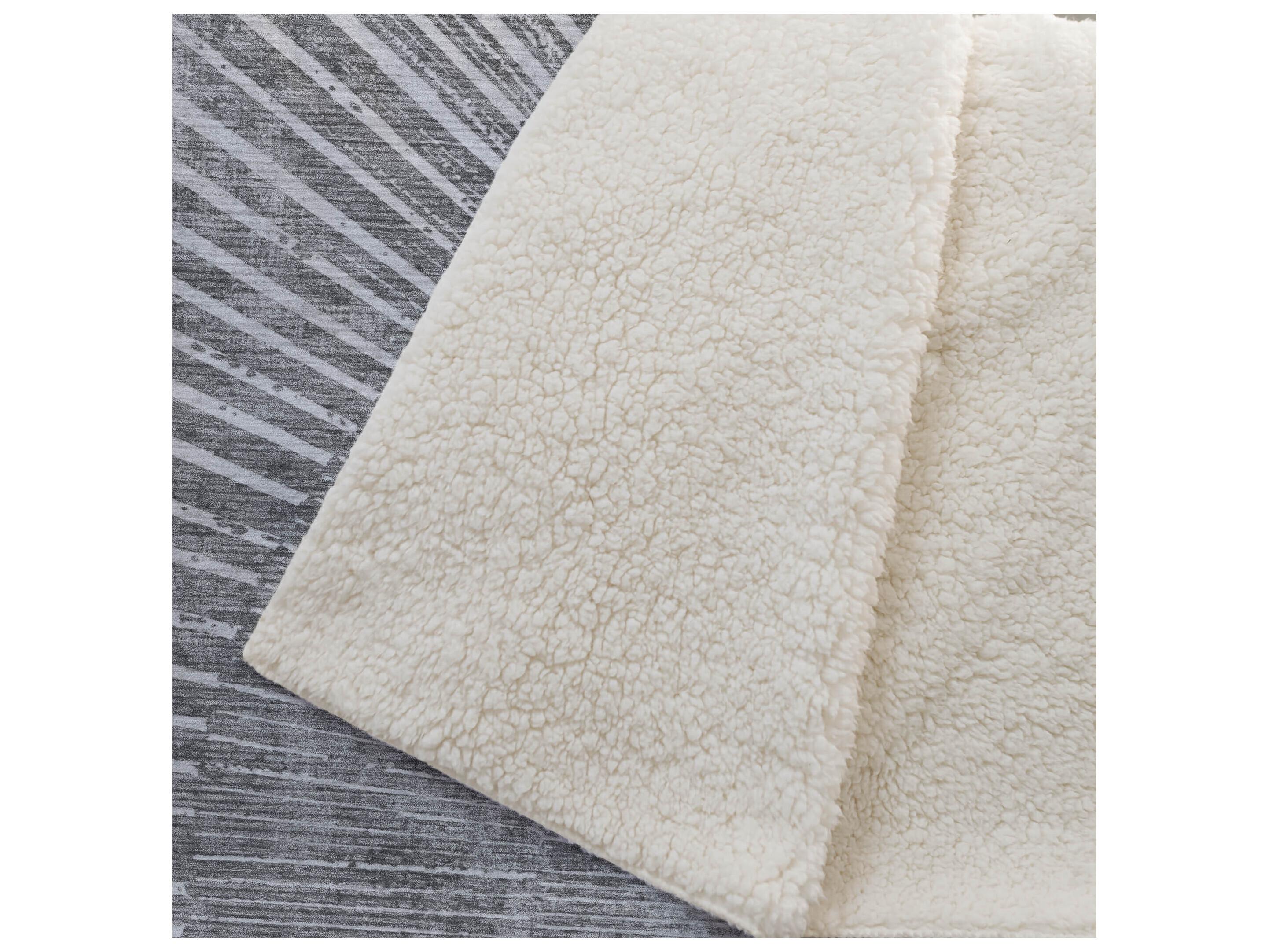 Dalyn Sherpa Gray Polyester Throw