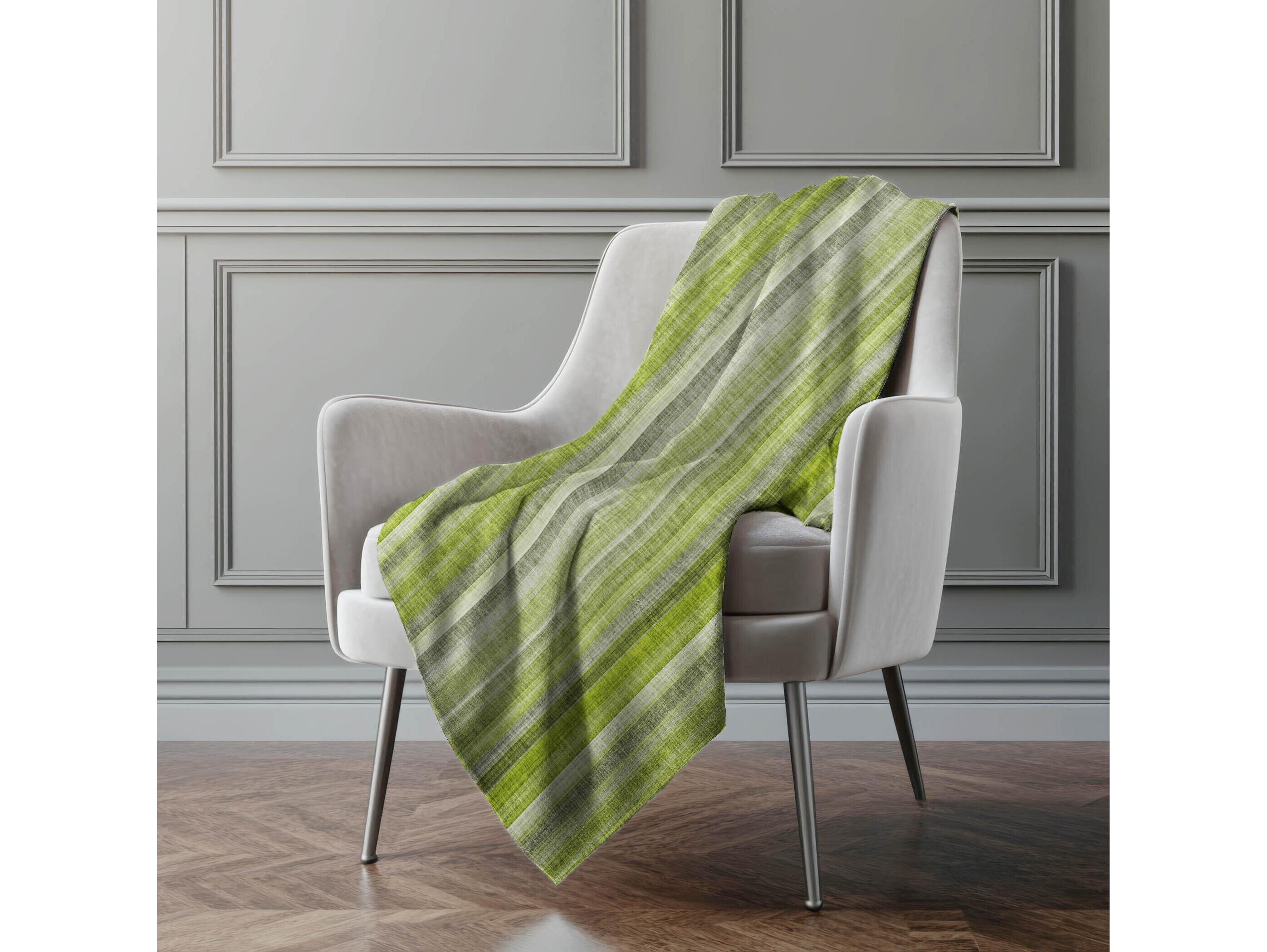 Dalyn Sherpa Green Polyester Throw