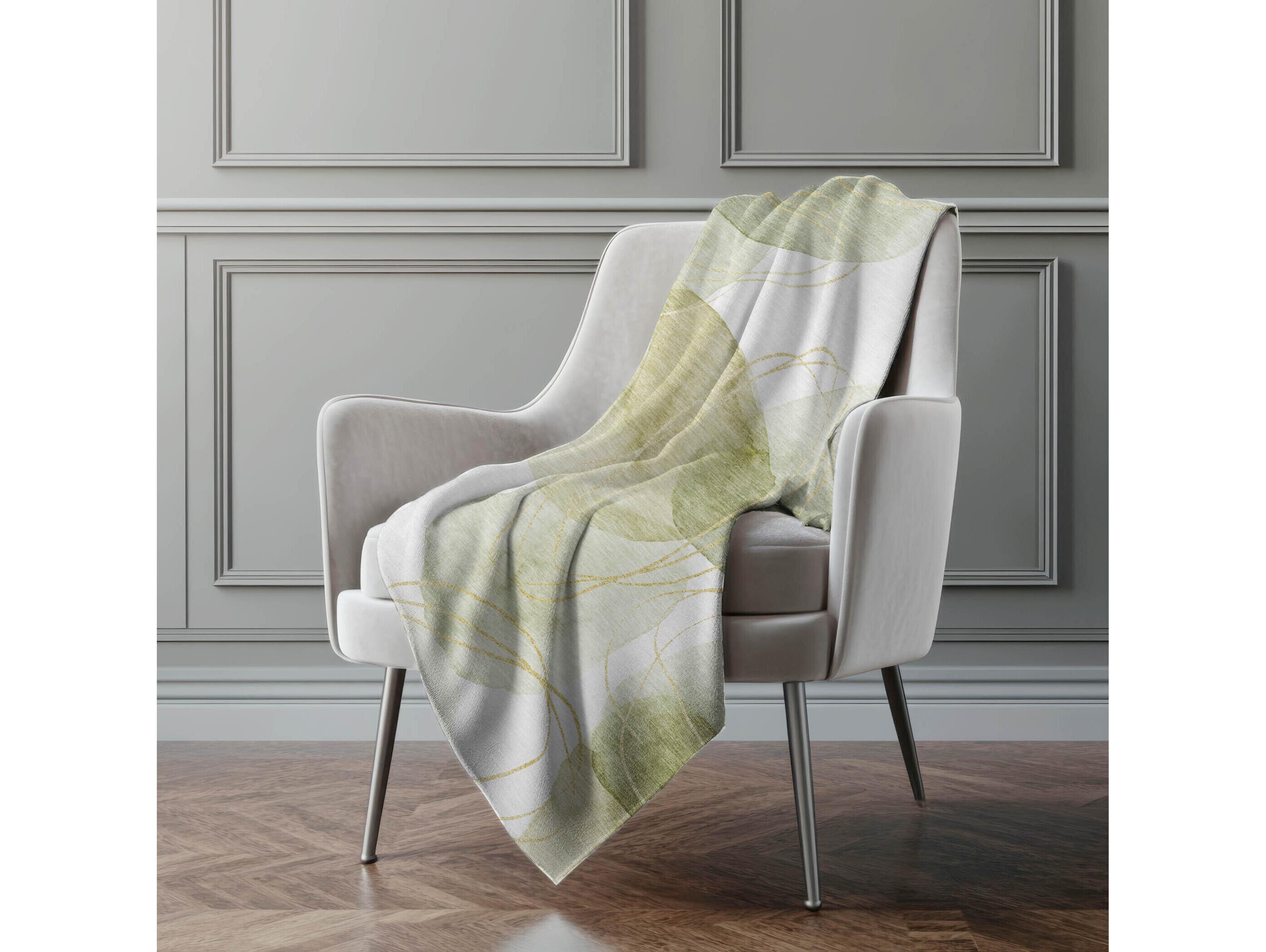 Dalyn Sherpa Green Polyester Throw