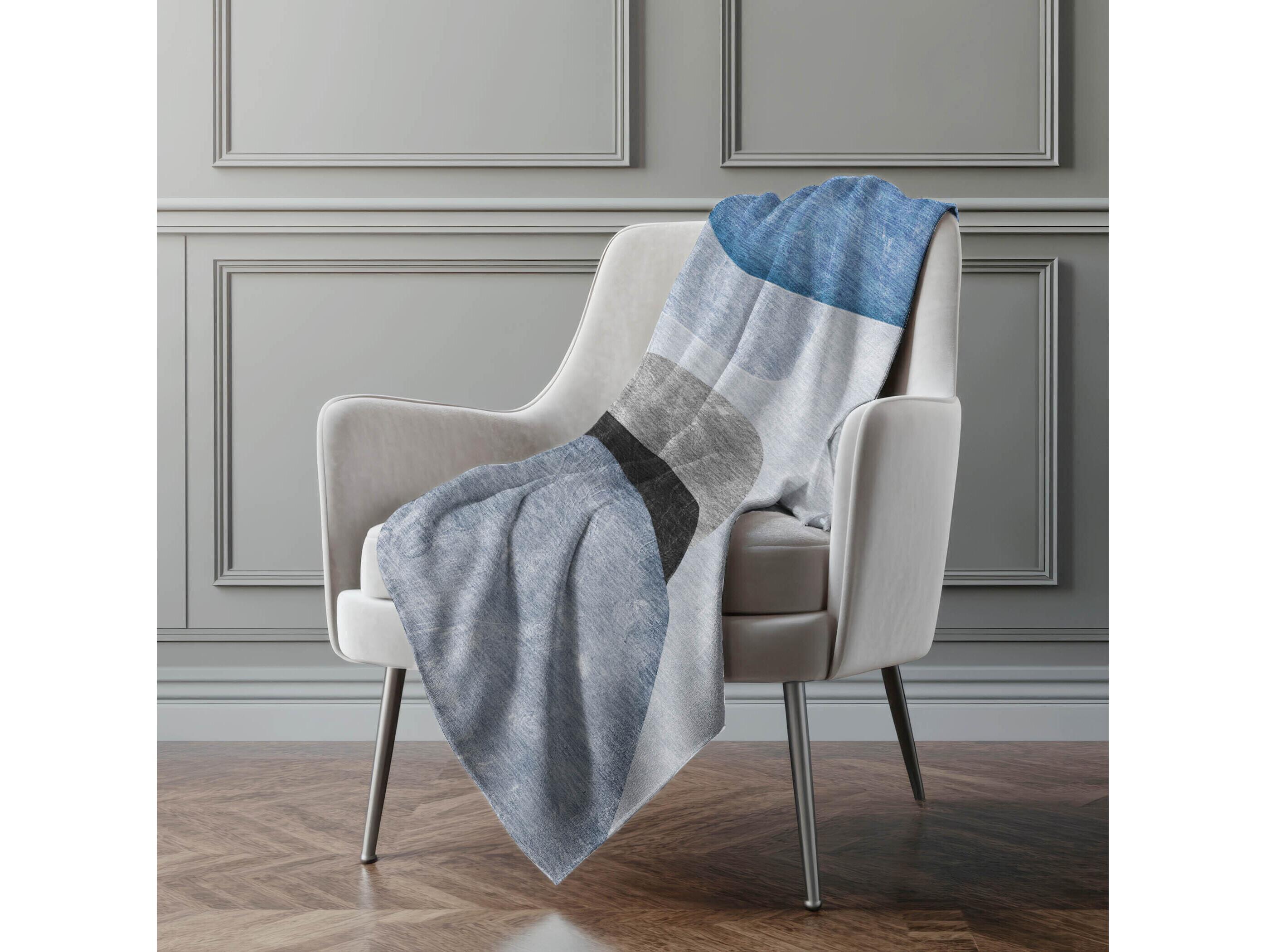 Dalyn Sherpa Blue Polyester Throw