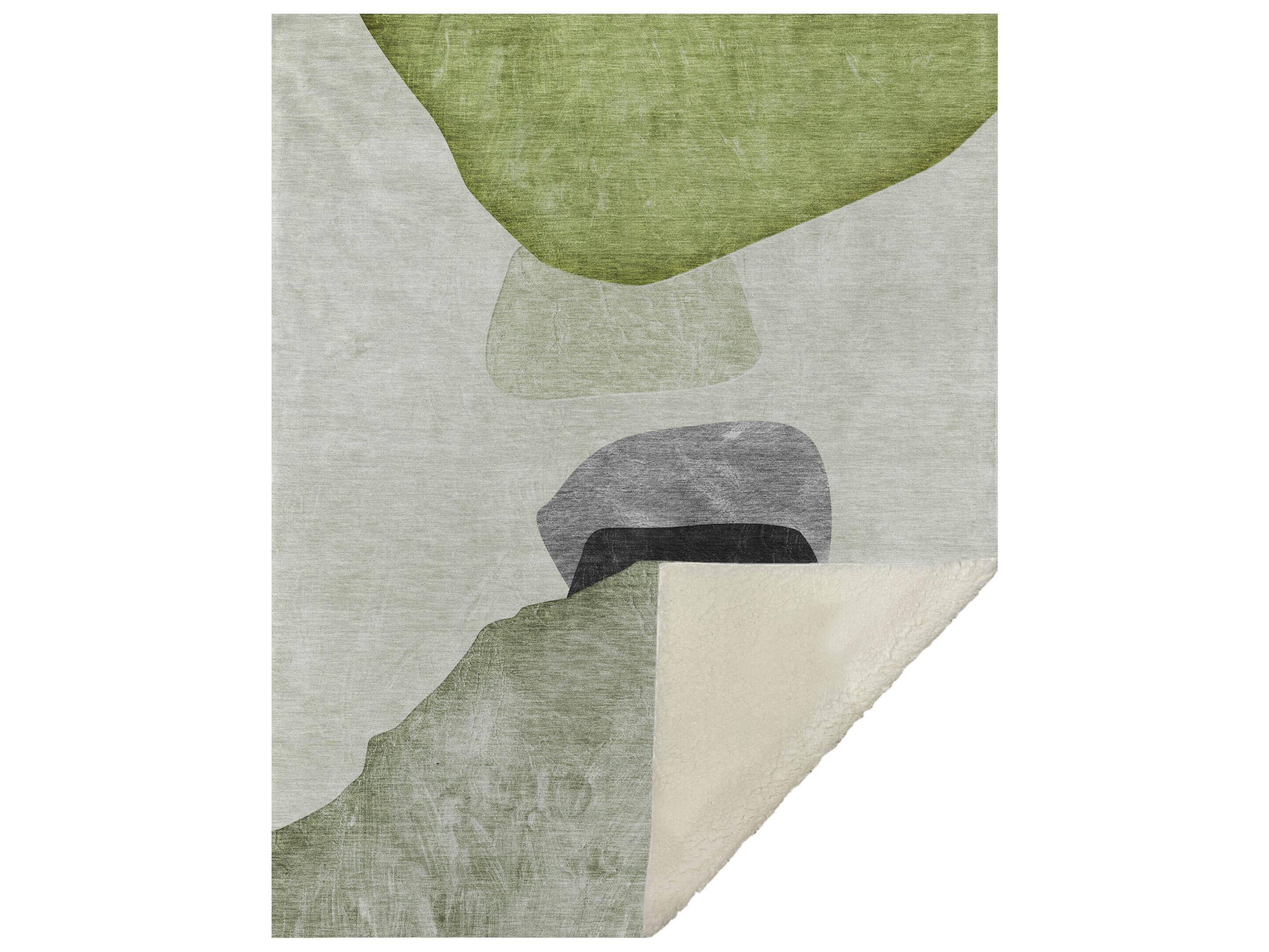 Dalyn Sherpa Green Polyester Throw