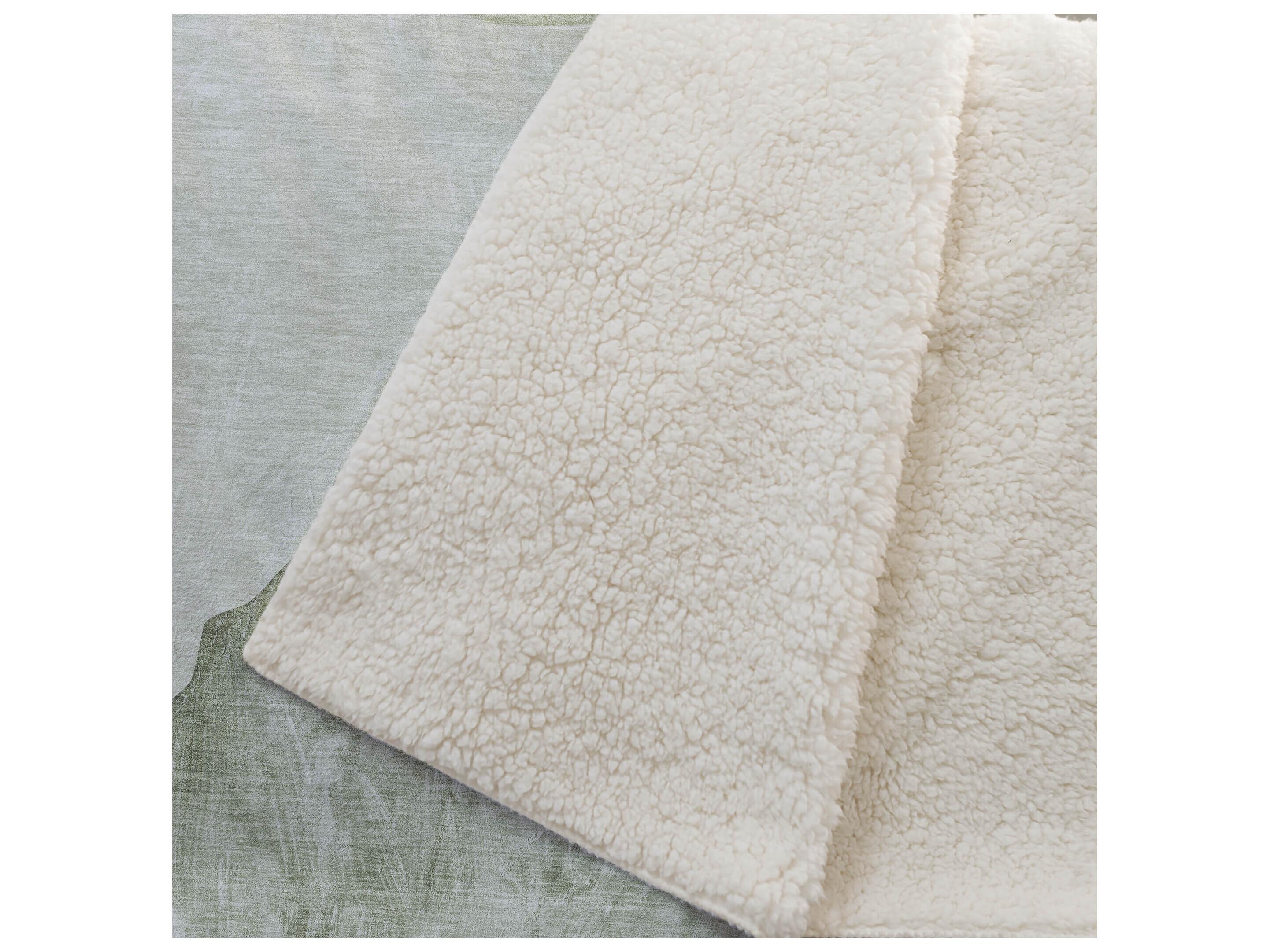 Dalyn Sherpa Green Polyester Throw