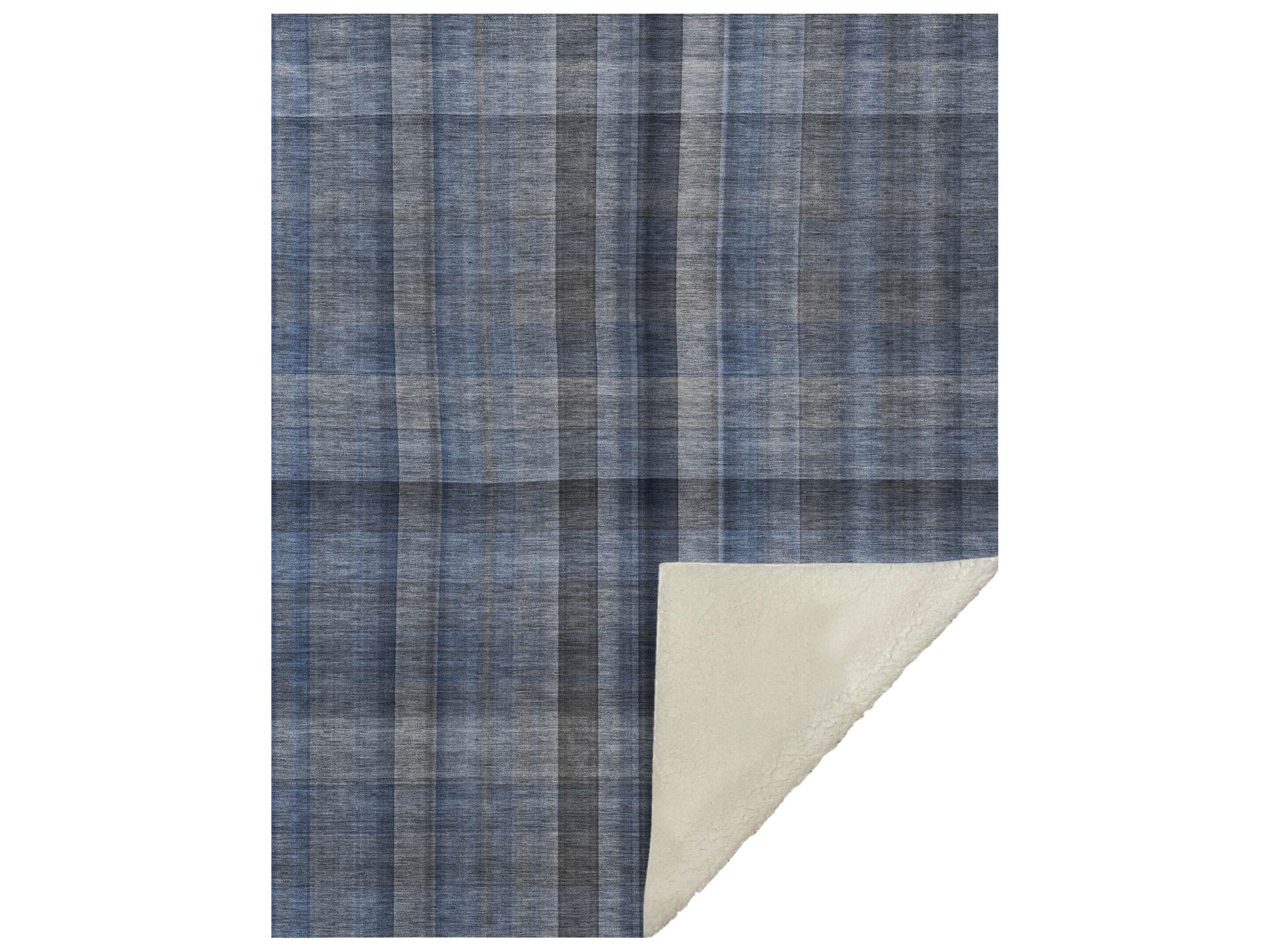 Dalyn Sherpa Blue Polyester Throw