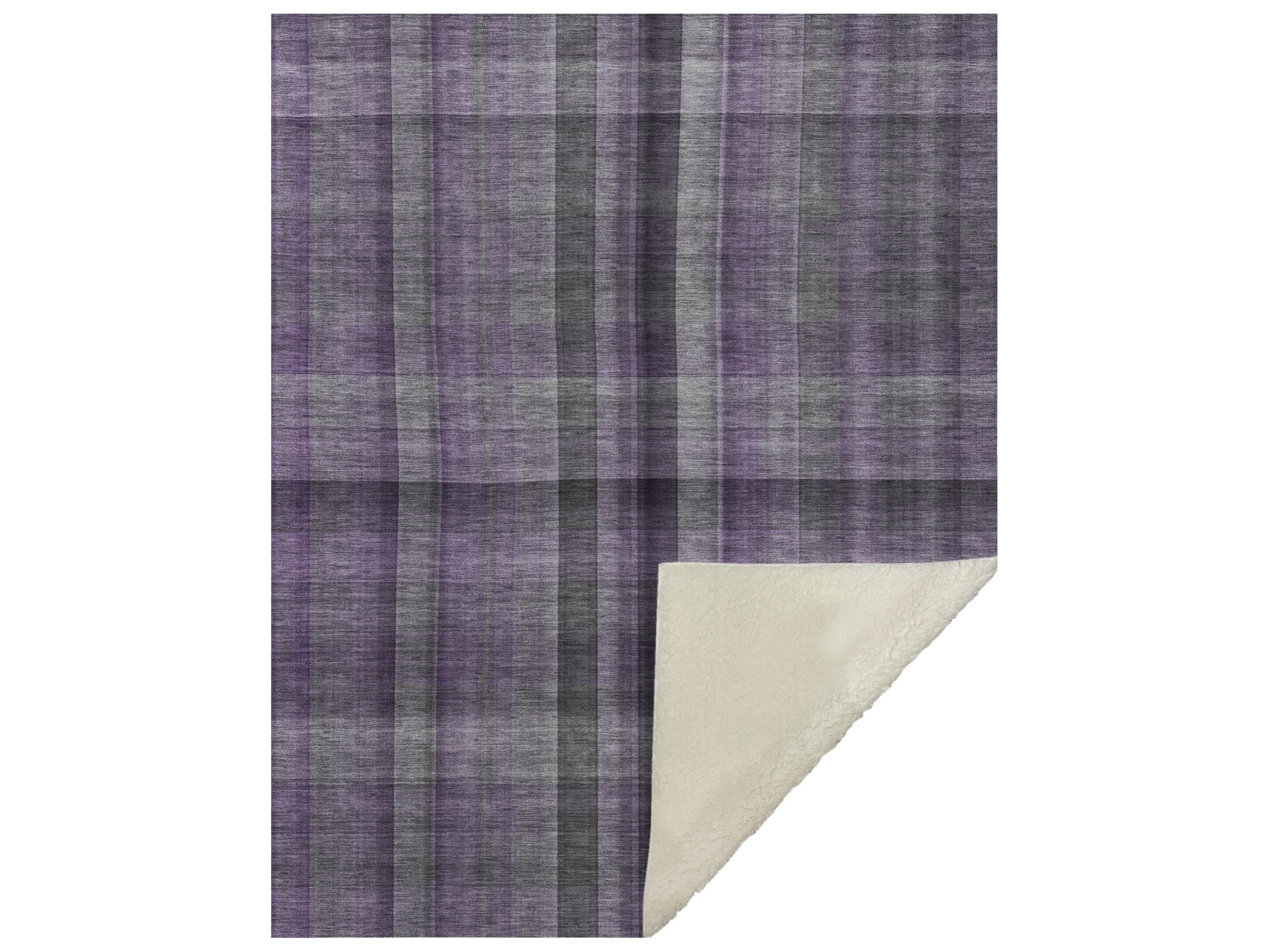 Dalyn Sherpa Purple Polyester Throw