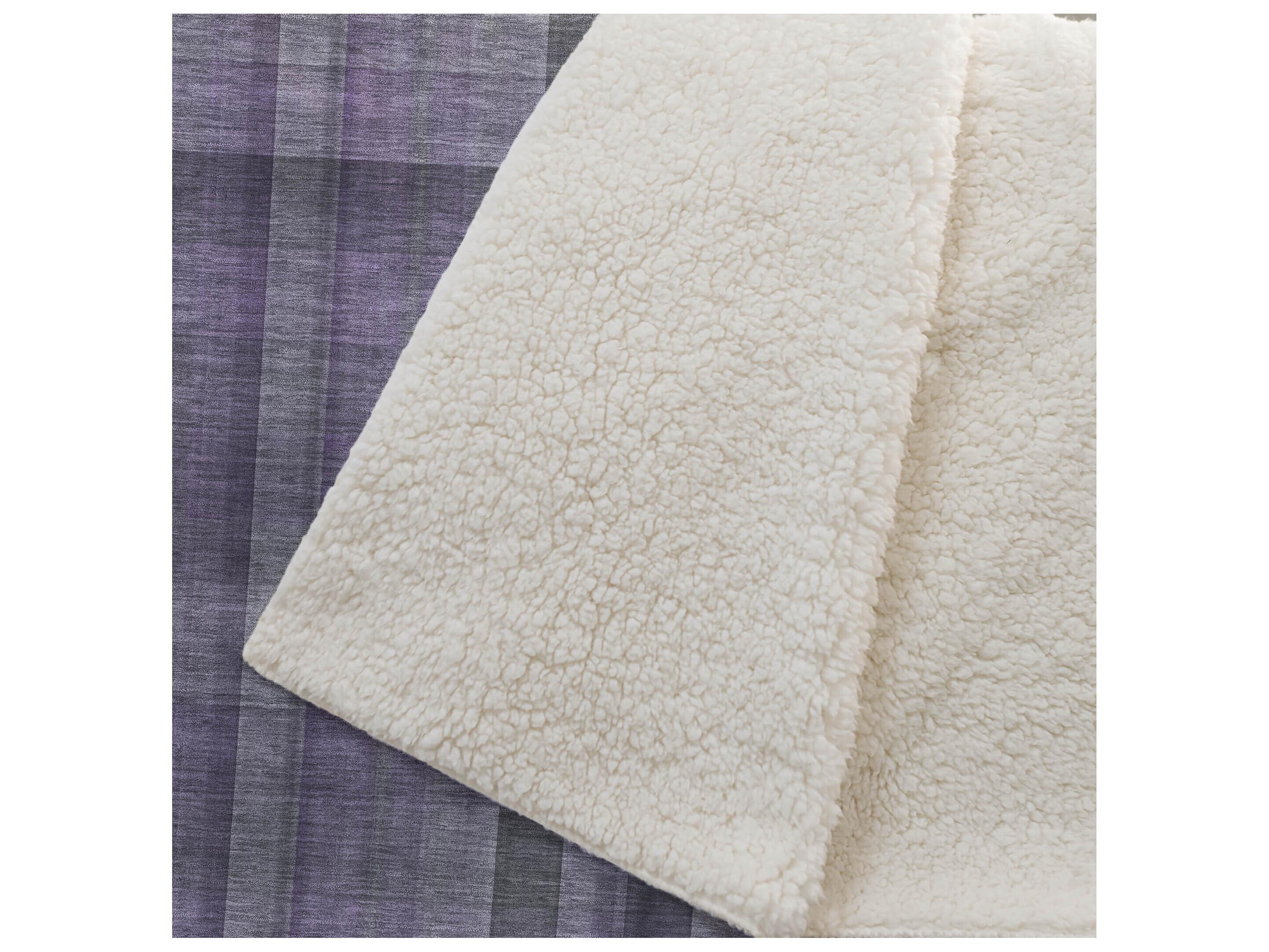 Dalyn Sherpa Purple Polyester Throw