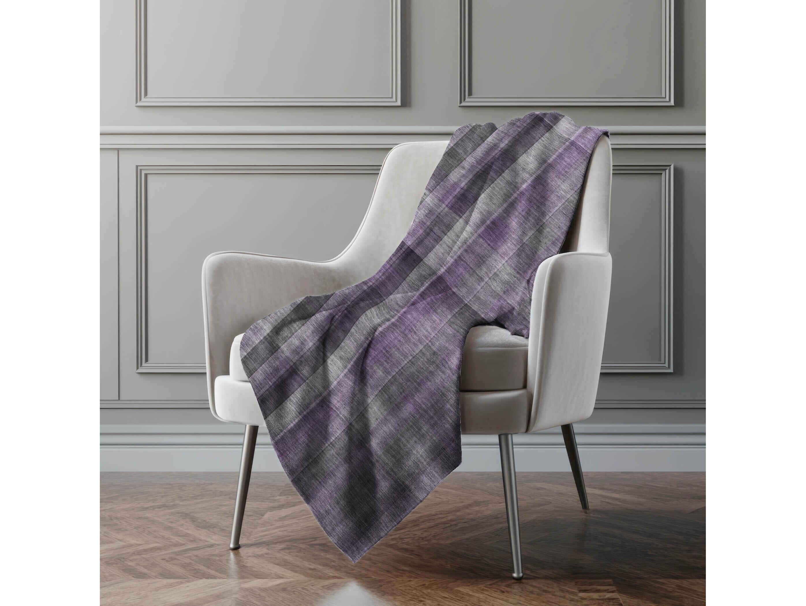 Dalyn Sherpa Purple Polyester Throw
