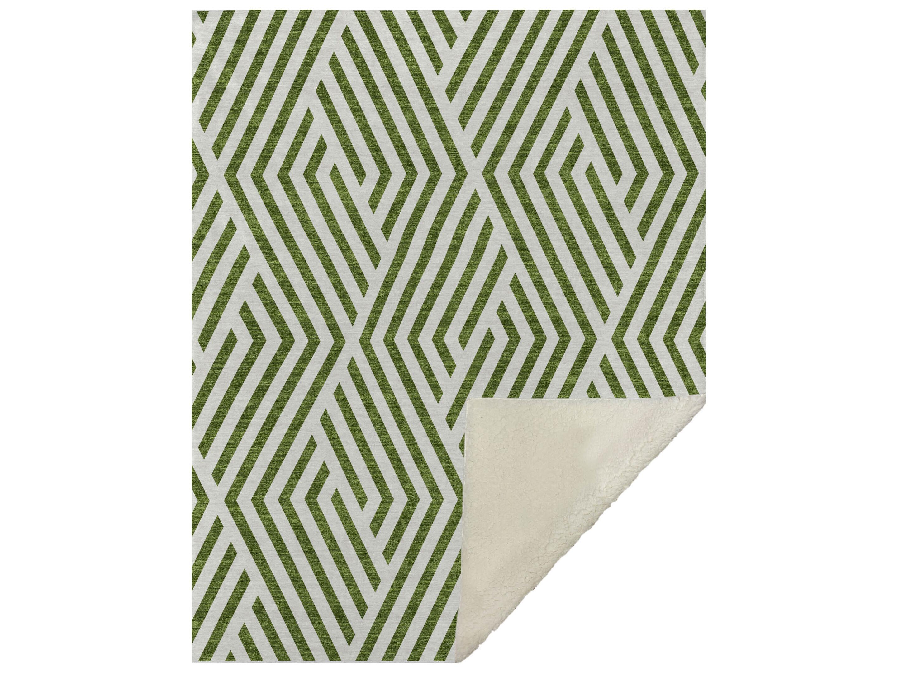 Dalyn Sherpa Green Polyester Throw